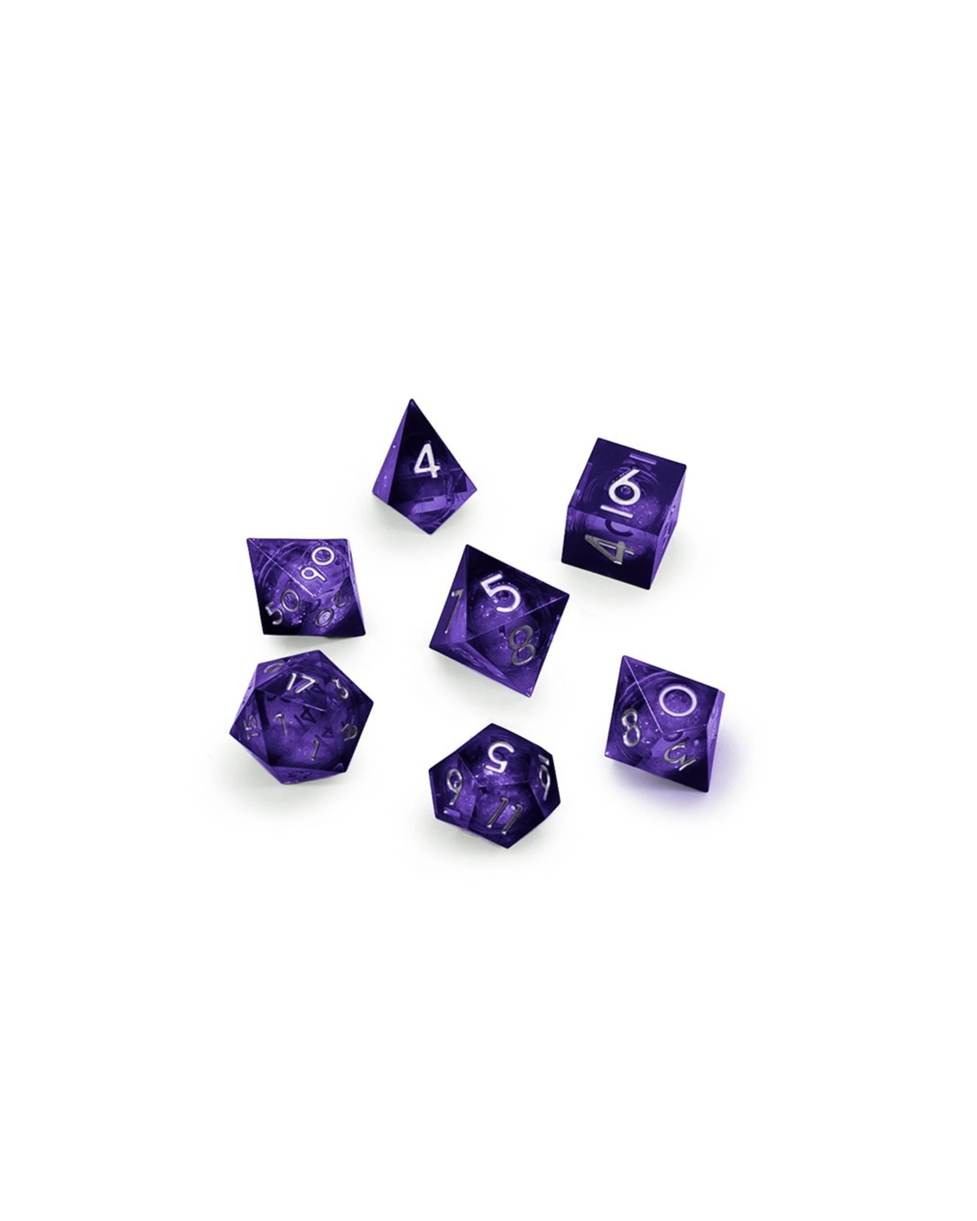 1 Tabletop - RPG 7-Set Dice - Glitter Purple, 1 of 3