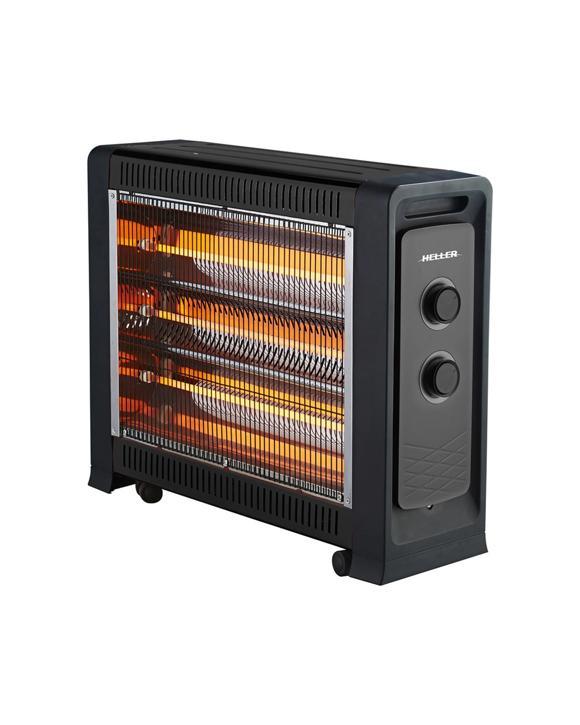 Heller 2400w Quartz Radiant Heater Fan Assisted Portable Electric Panel Heating - White
