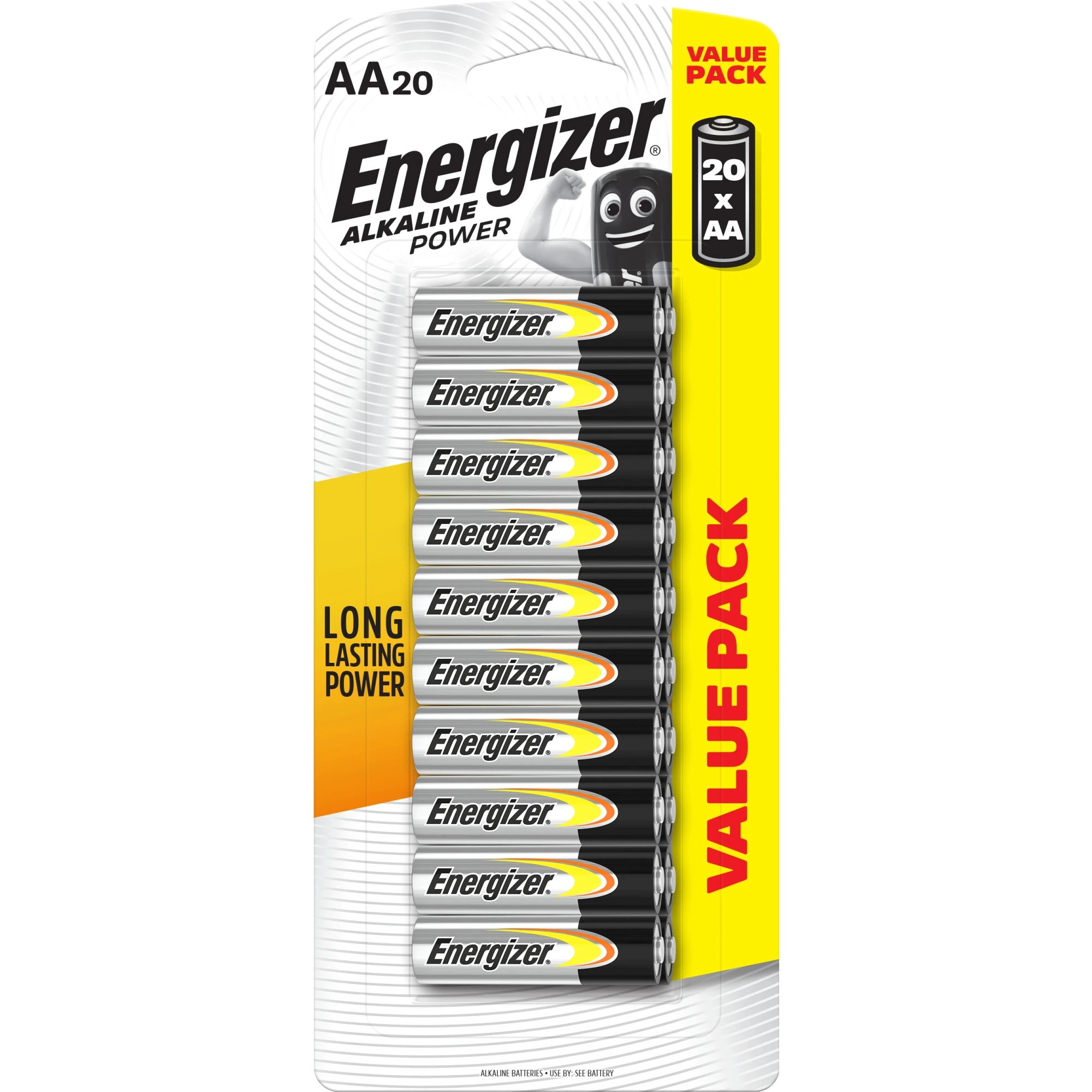 1 20 Pack Energizer AA Alkaline Power Batteries, 1 of 8