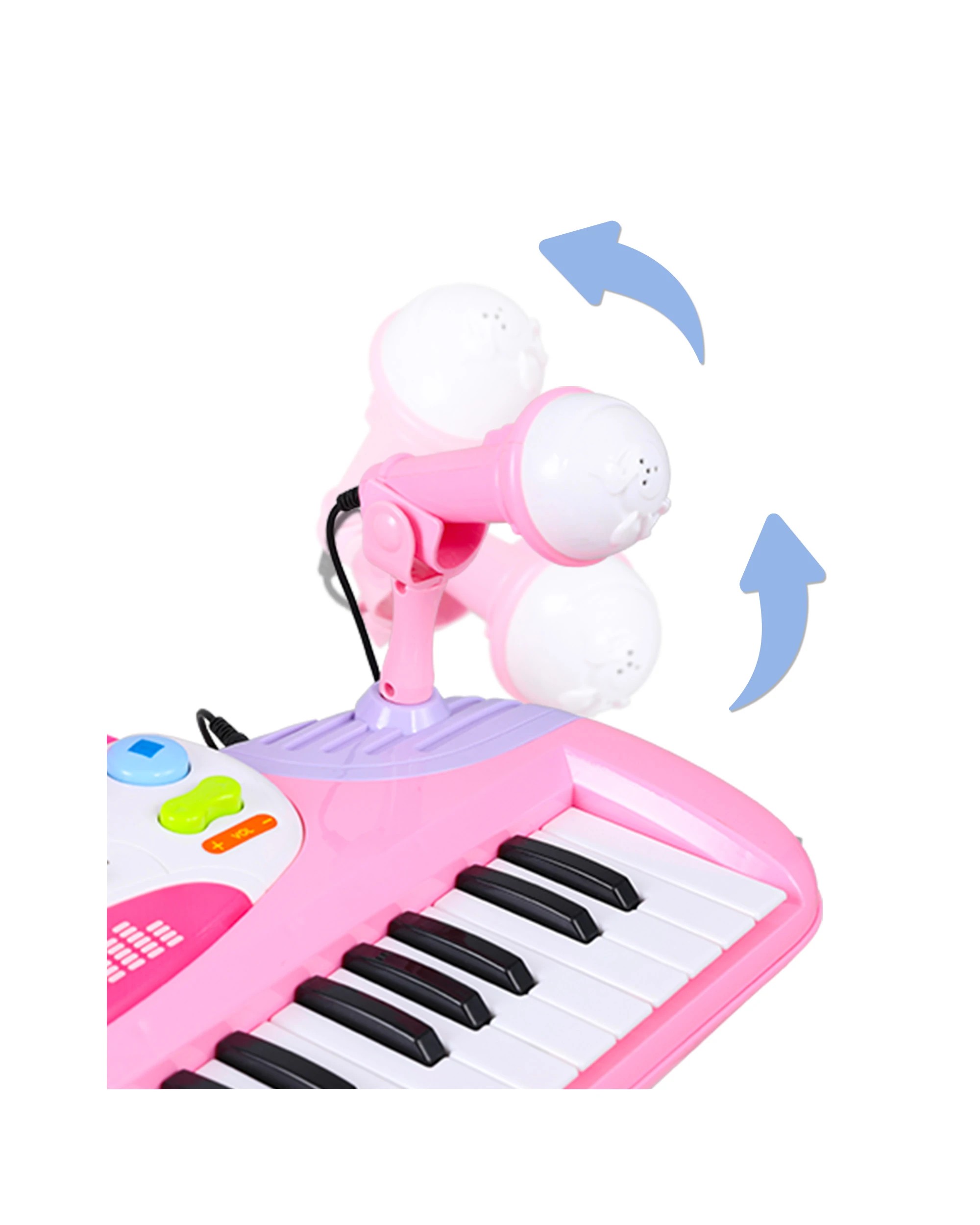 7 Keezi Kids Piano Keyboard 37 Keys Electronic Musical Instrument Set w/ Stool - Pink, 7 of 7