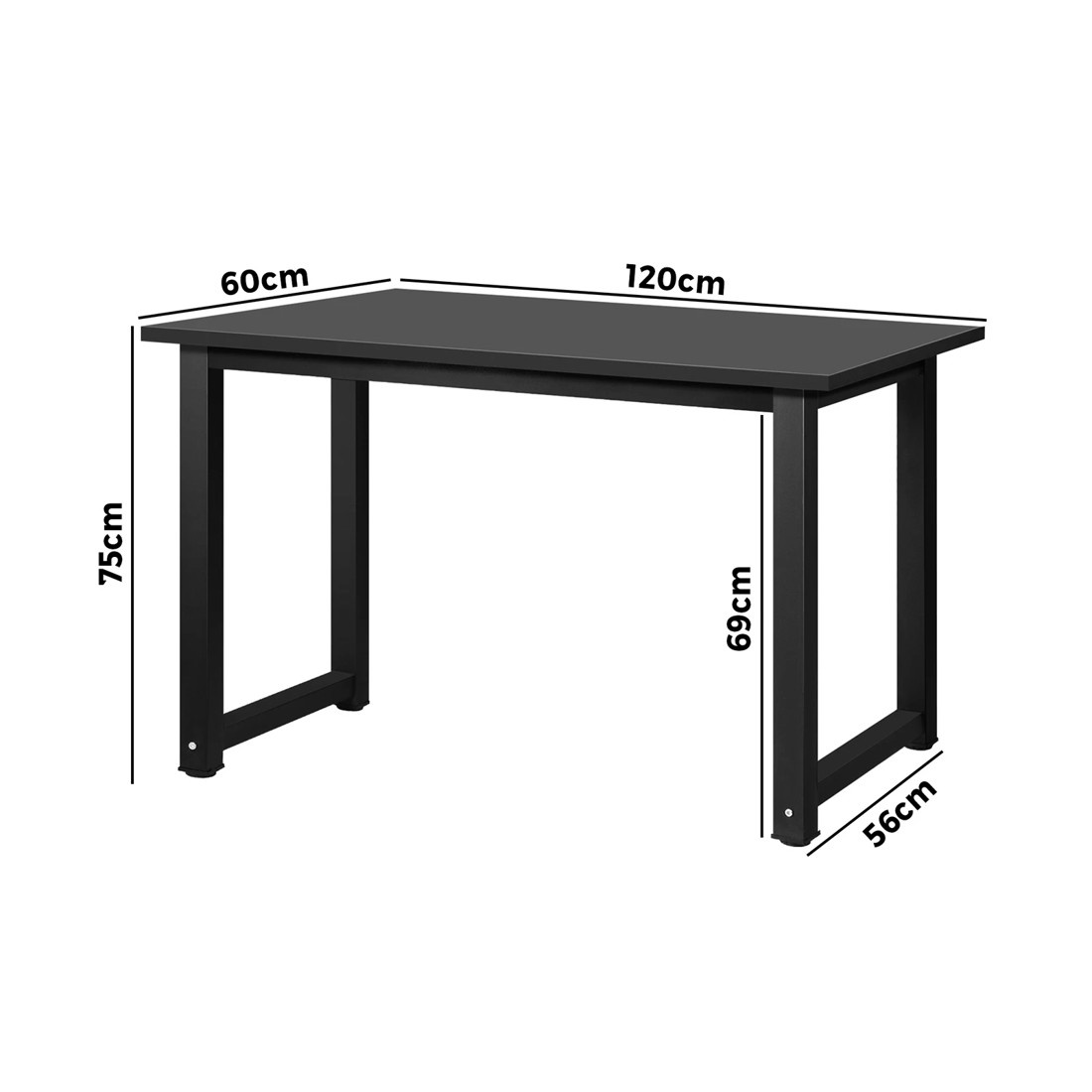 4 Oikiture Computer Desk Home Office Table Study Workstation Laptop Desks 120cm
 - Black, 4 of 7