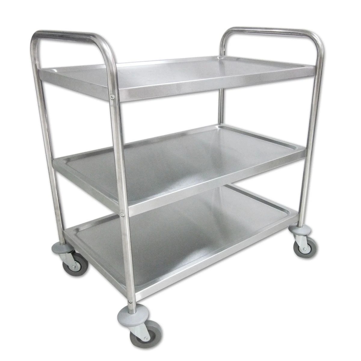 4 Ausway Kitchen Cart Dishes Trolley Storage Shelf with Wheels - Silver, 4 of 8
