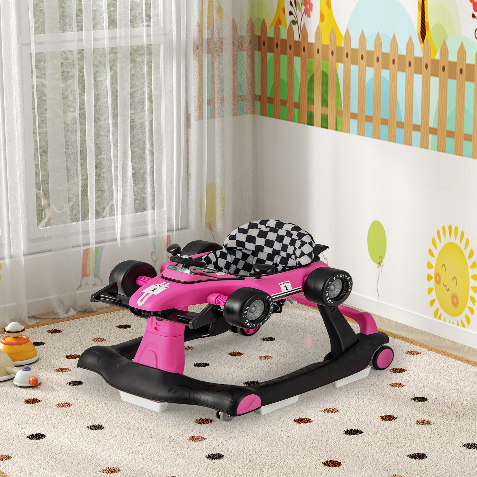 3 Costway 4-in-1 Folding Push Walker Ride on Toy, 3 of 4