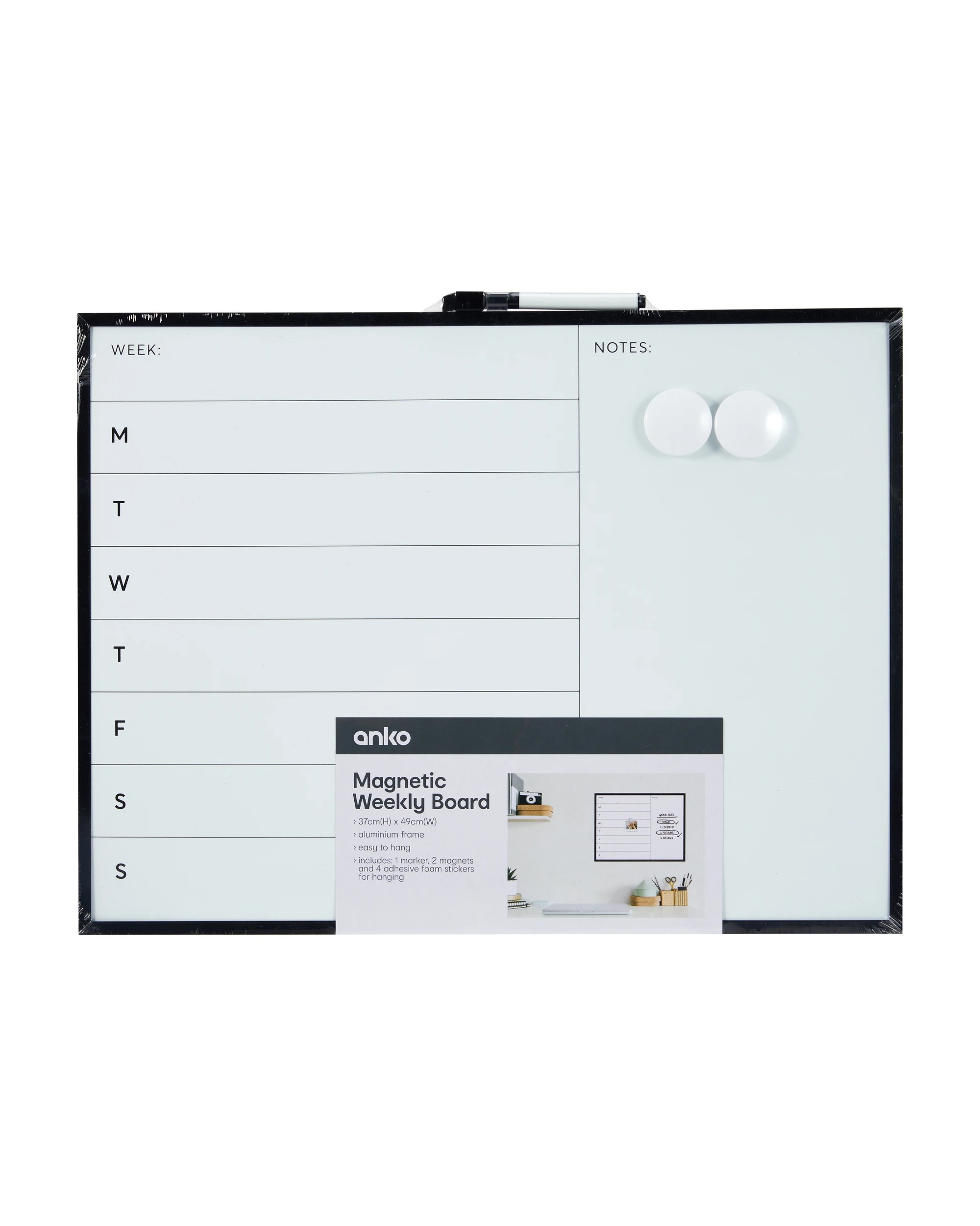 5 Magnetic Weekly Whiteboard 37cm x 49cm, 5 of 5