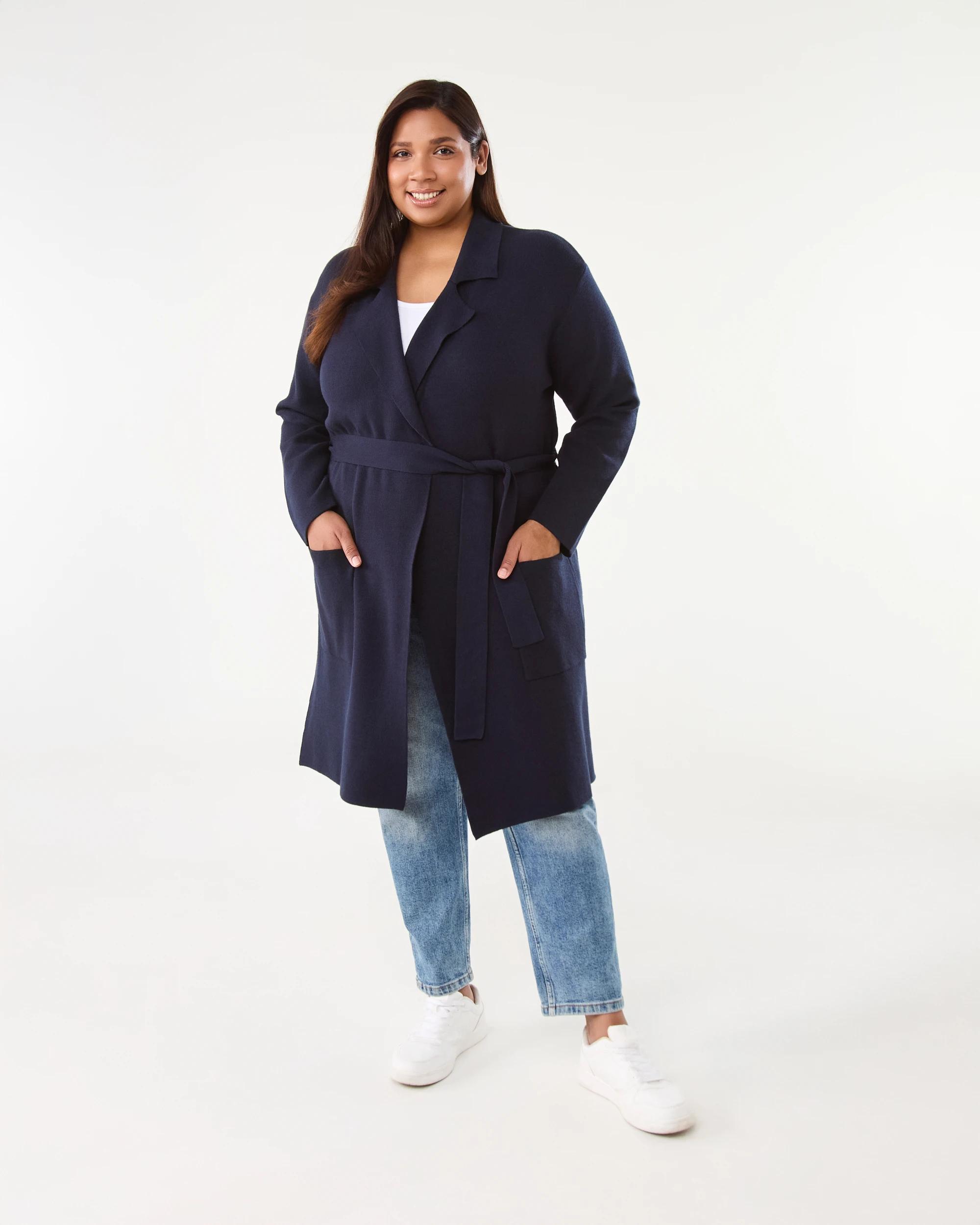 1 Curve Trench Coatigan Navy Blaze, 1 of 7