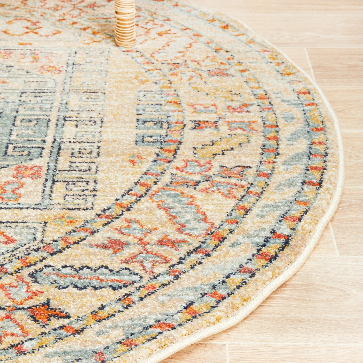 6 Common Ground Rugs Eterna 859 200x200cm - Medium Round Power Loomed Pet Friendly Rug - Beige, 6 of 9