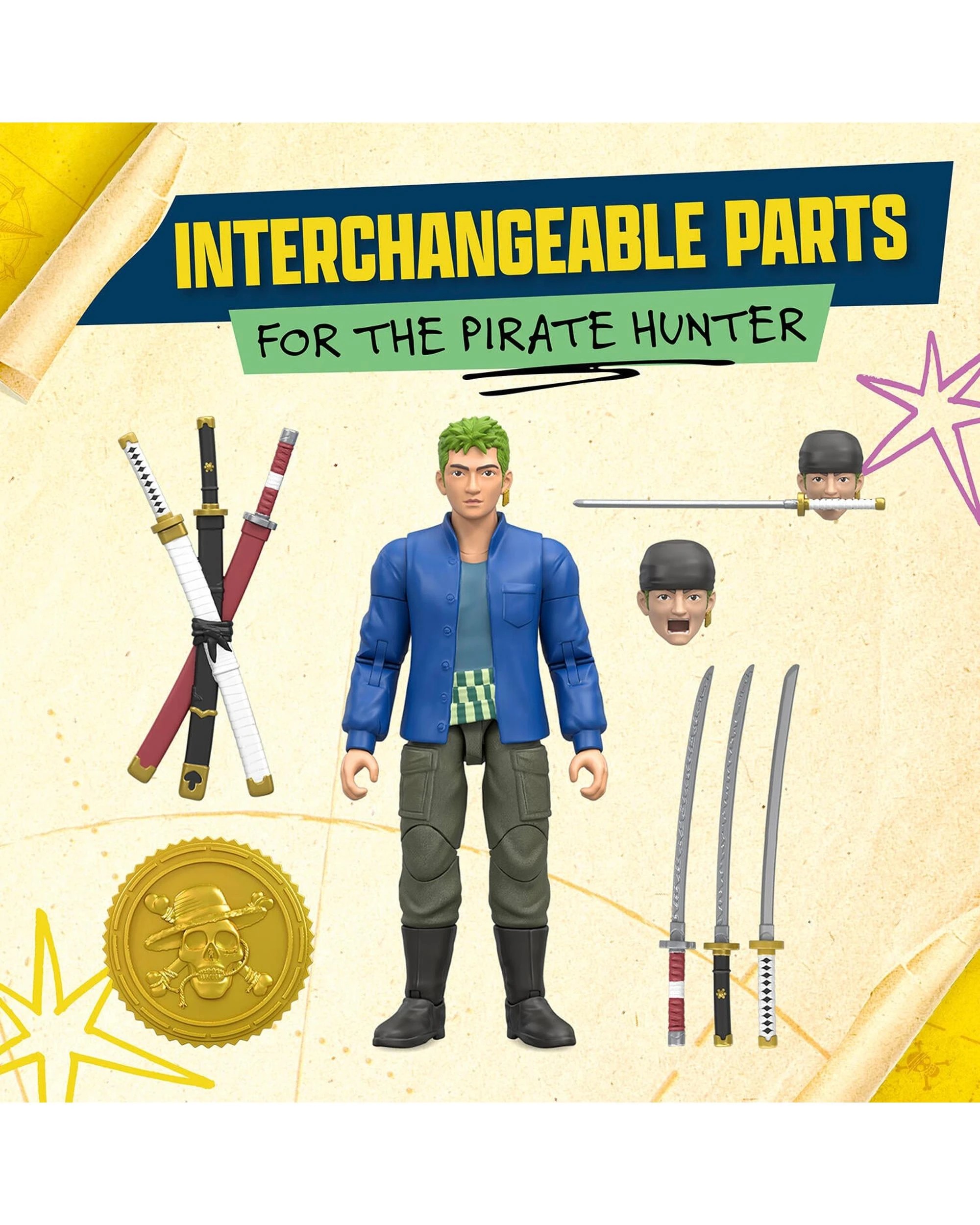 9 One Piece Netflix Adventure Series 1 Roronoa Zoro Action Figure, 9 of 9