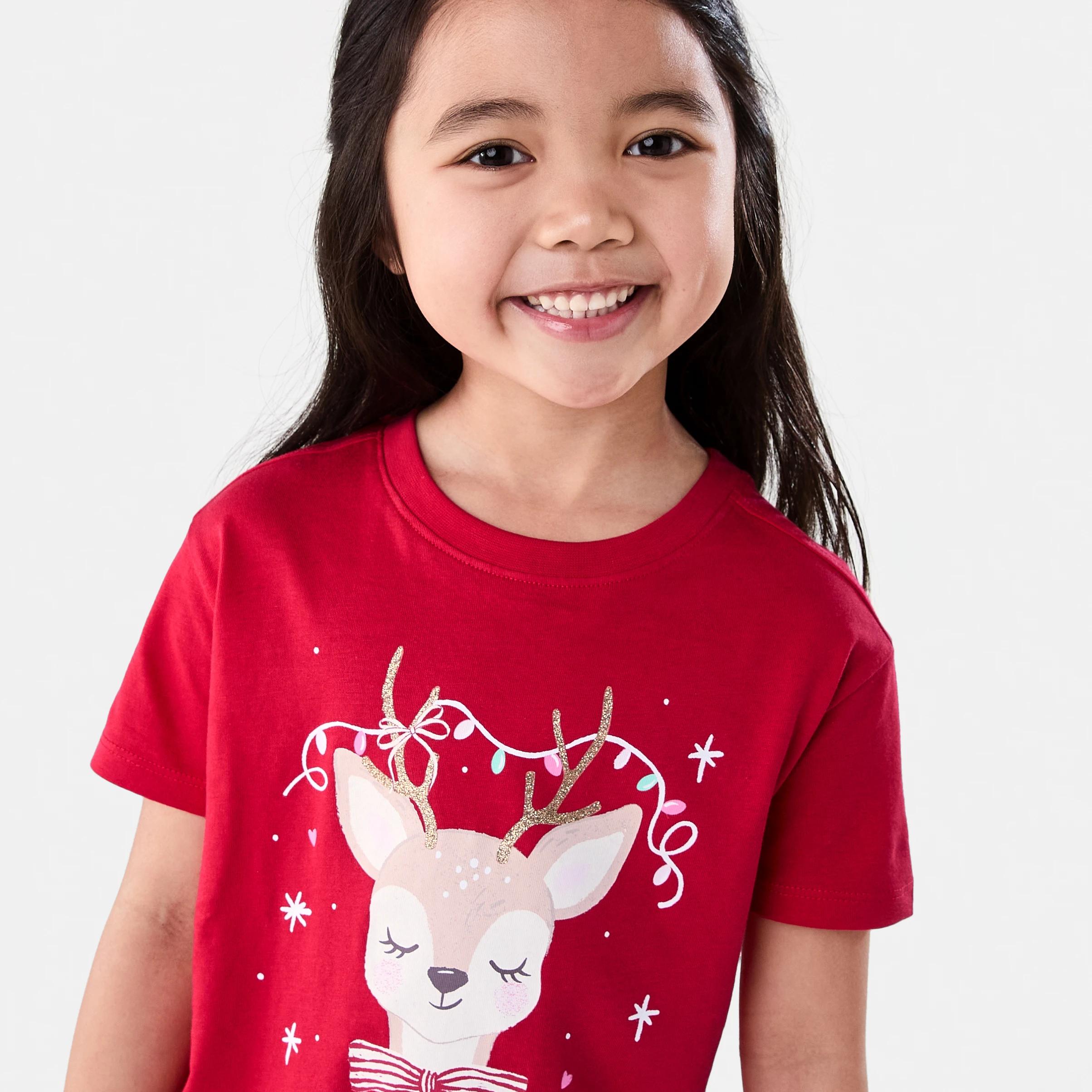 3 Christmas Print T-shirt Red Doe, 3 of 6