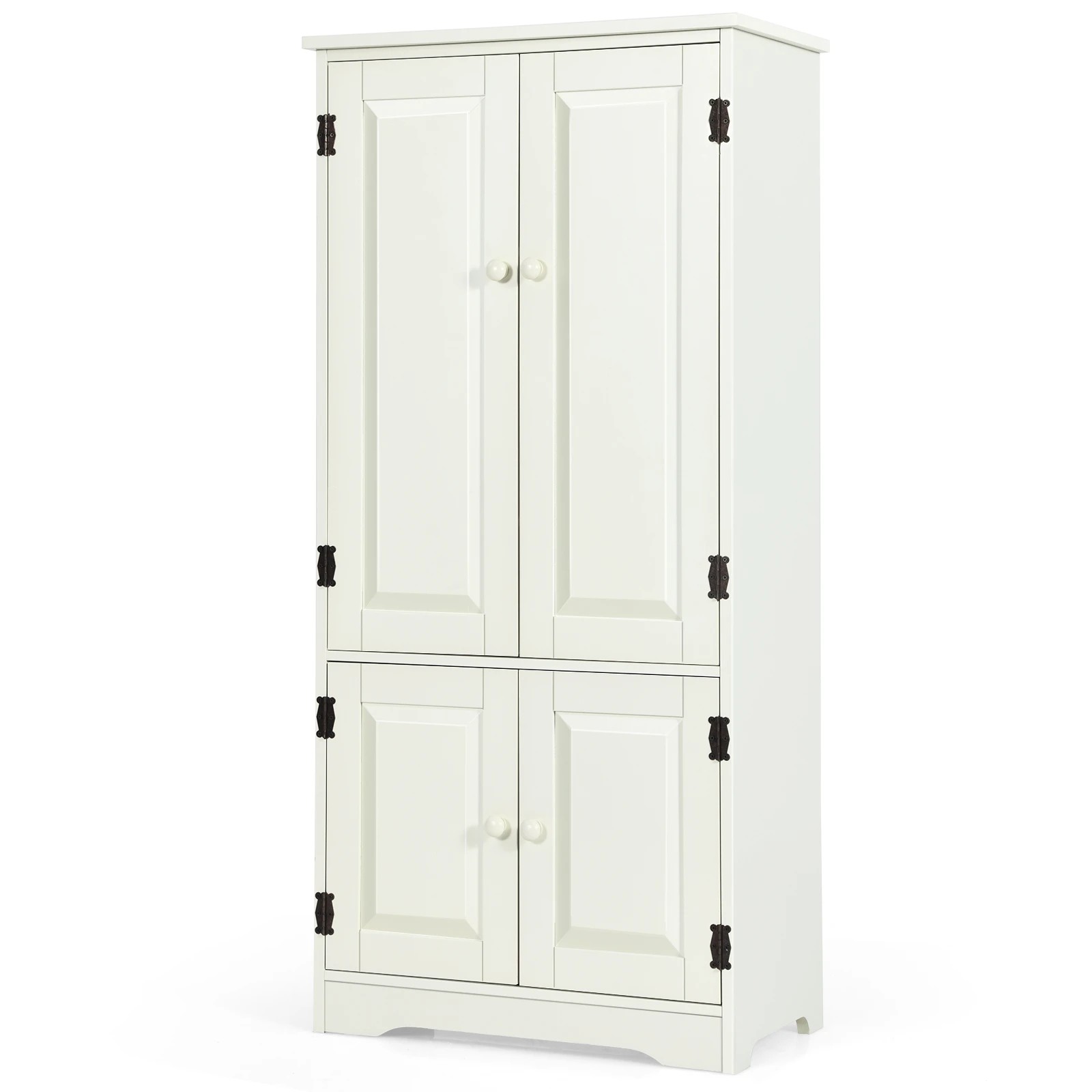 1 Costway Wooden Buffet Sideboard Vintage White, 1 of 4