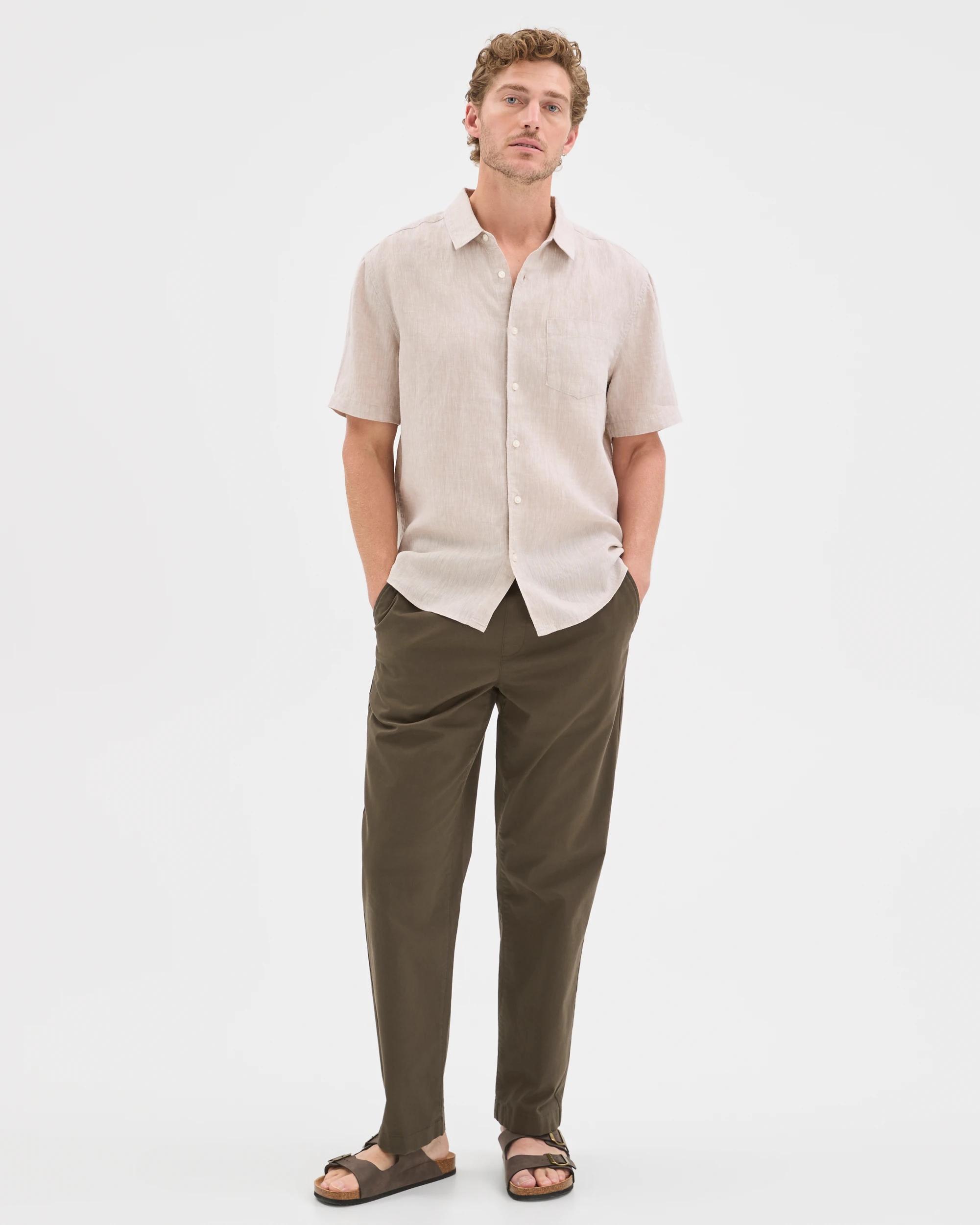 2 Target Man European Linen Short Sleeve Shirt STONE, 2 of 7