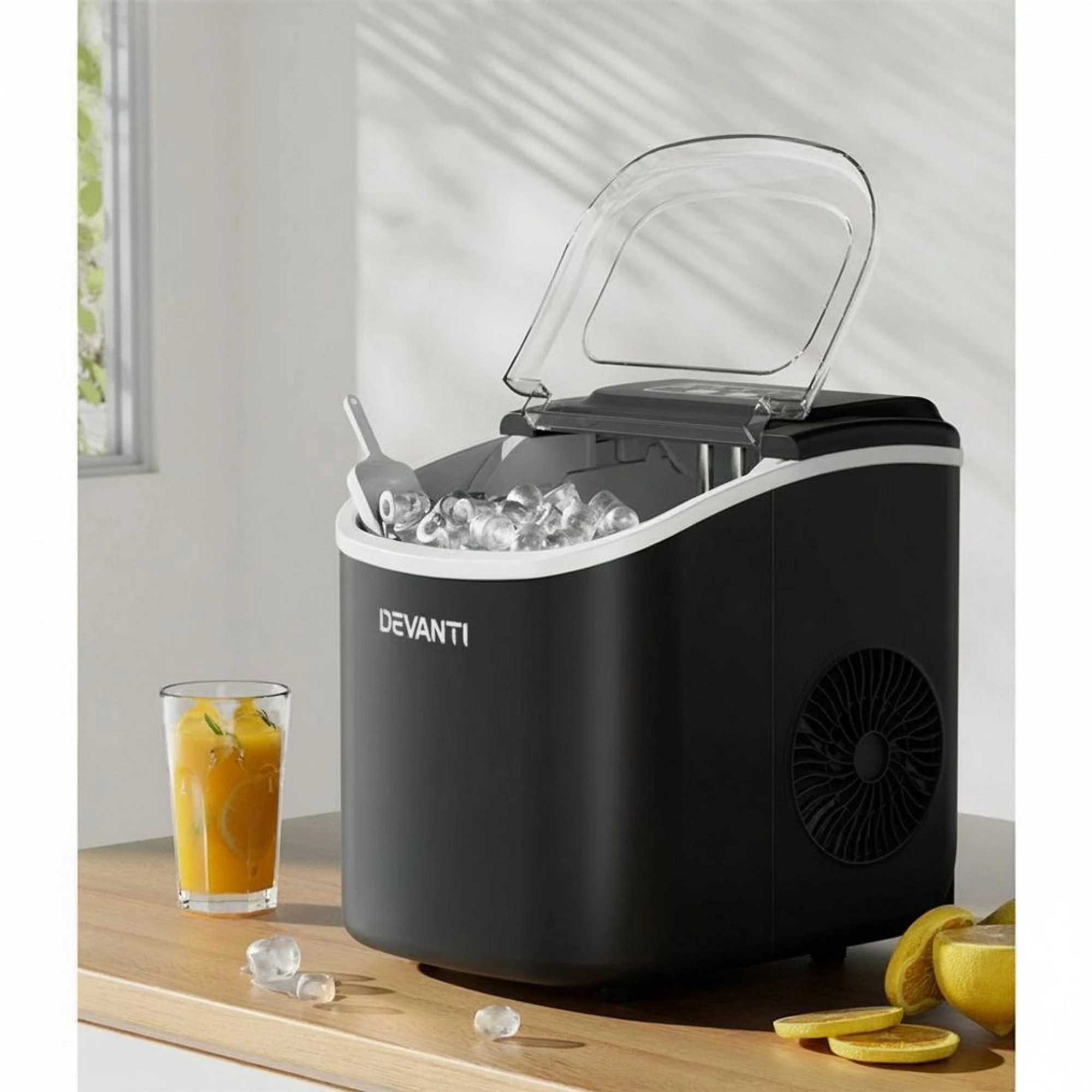 2 Devanti 12kg Ice Maker Machine w/Self Cleaning - Black, 2 of 7