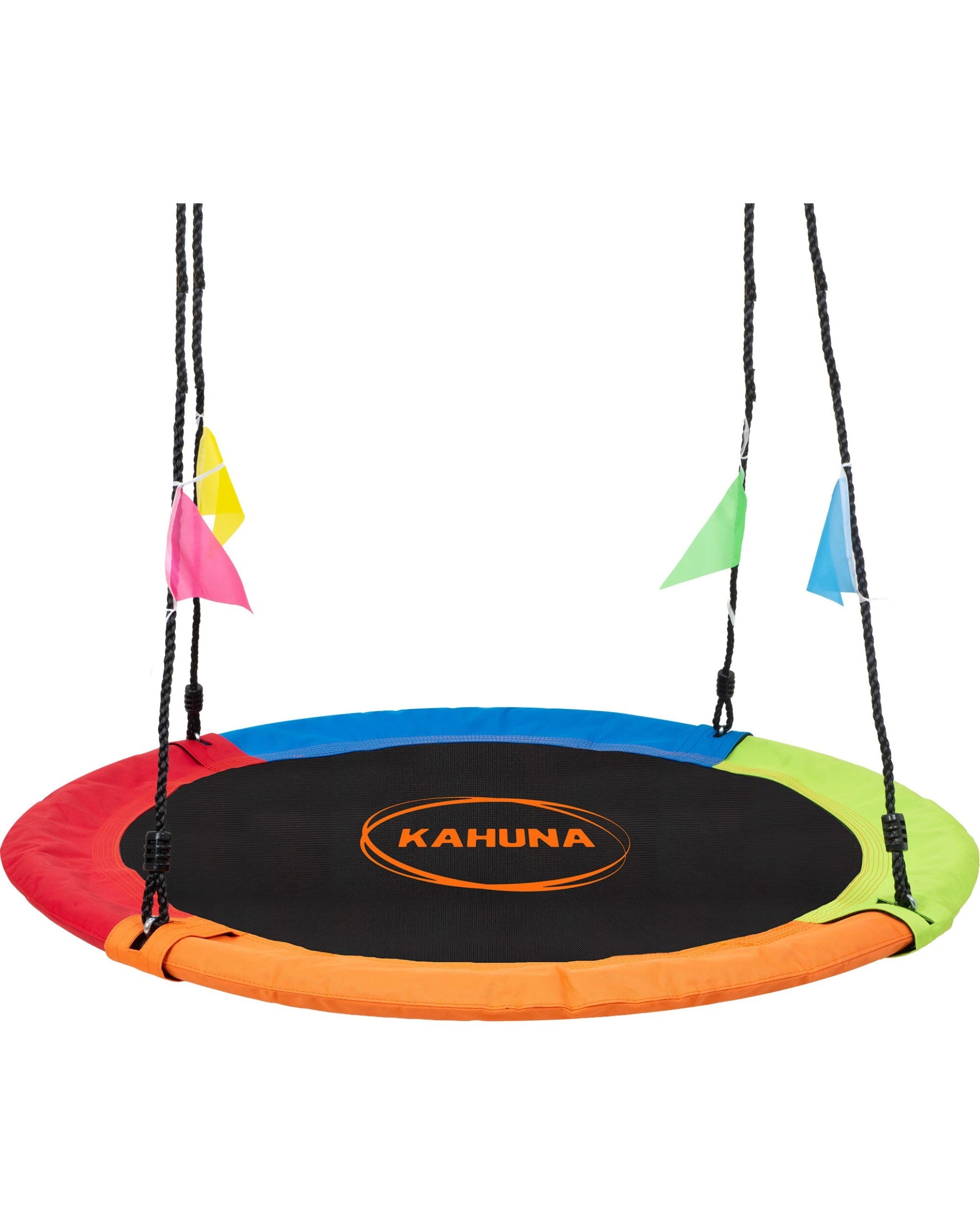 1 Kahuna Kids 1.2m Tree Saucer Swing Set Round with Hanging Straps 400kg Capacity, 1 of 8