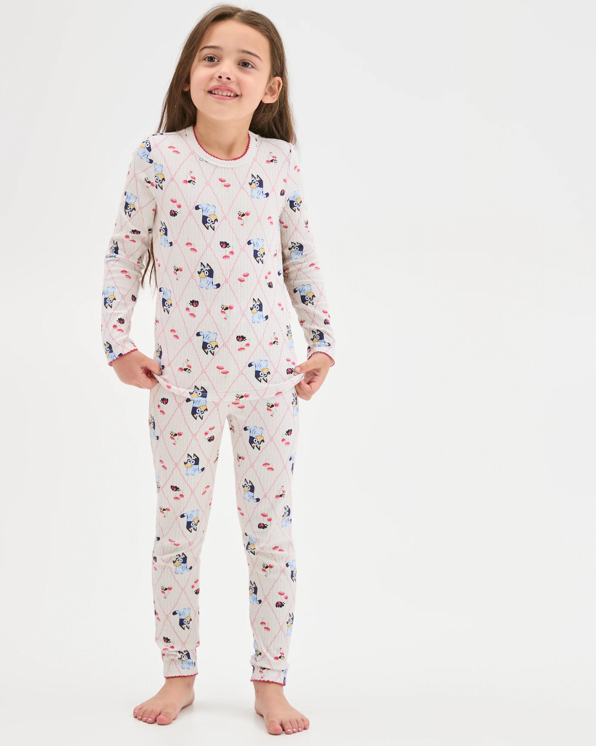 1 Bluey Younger Girls Elevated Knit Pyjama Set BLUEY, 1 of 7