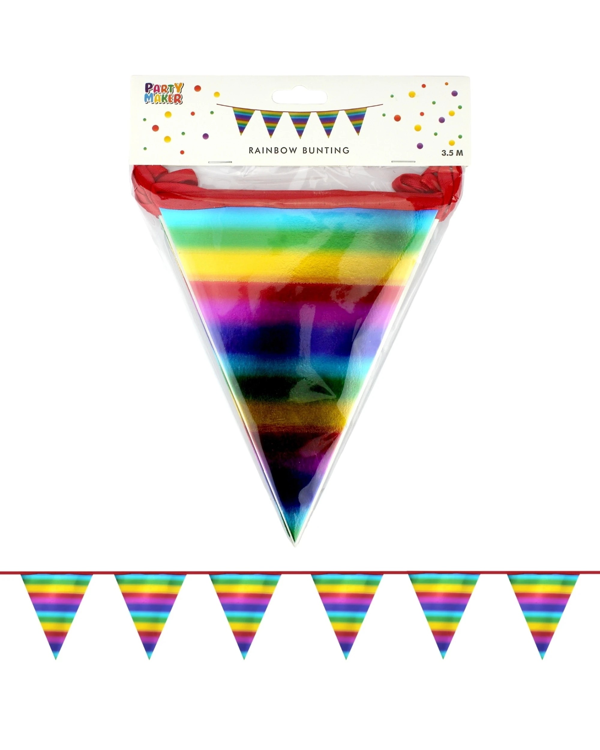 1 Partyrama Metallic Rainbow Paper Flag Banner 3.5m, 1 of 1