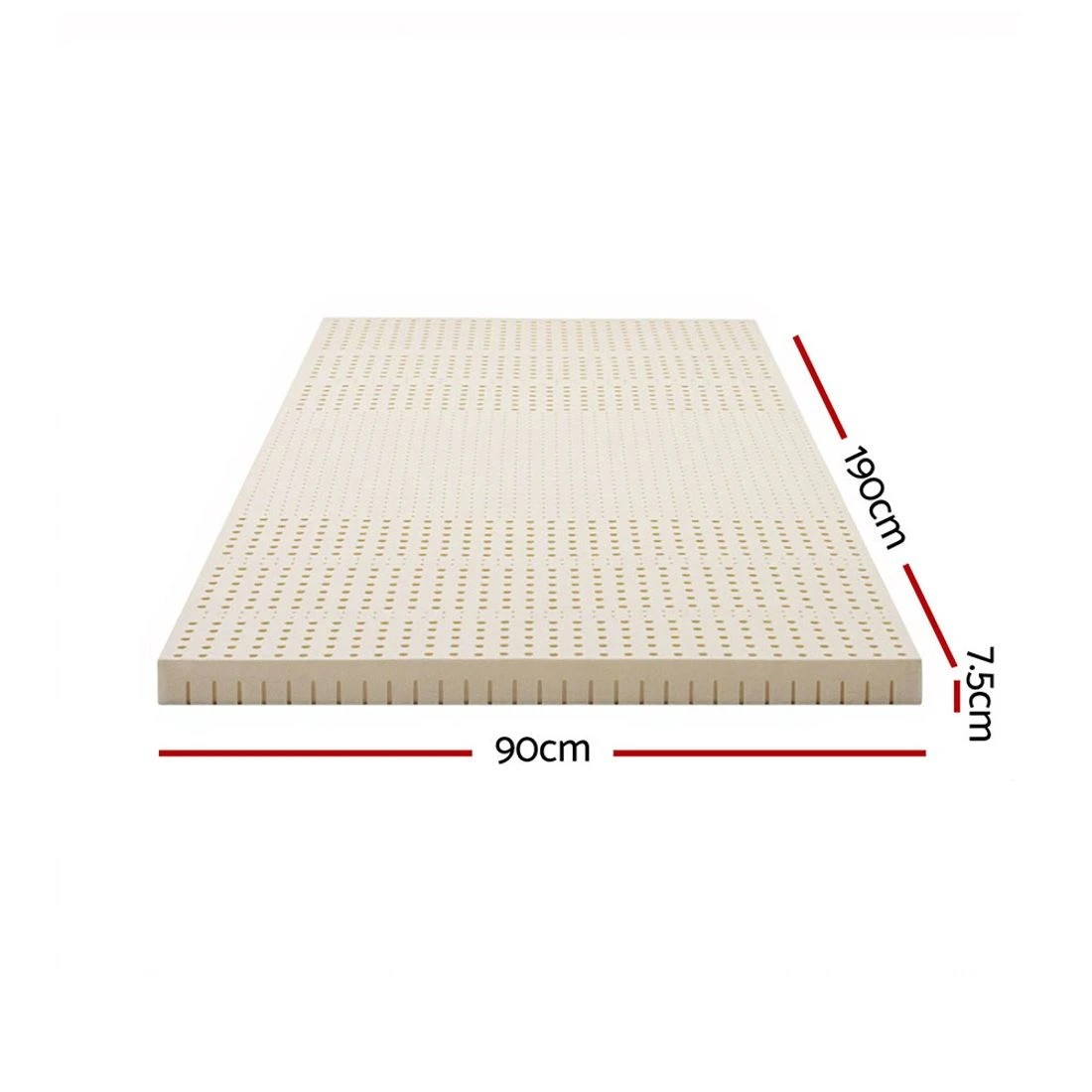 3 Giselle Bedding Latex Mattress Topper 7.5cm Single - Single Bed - Beige, 3 of 8