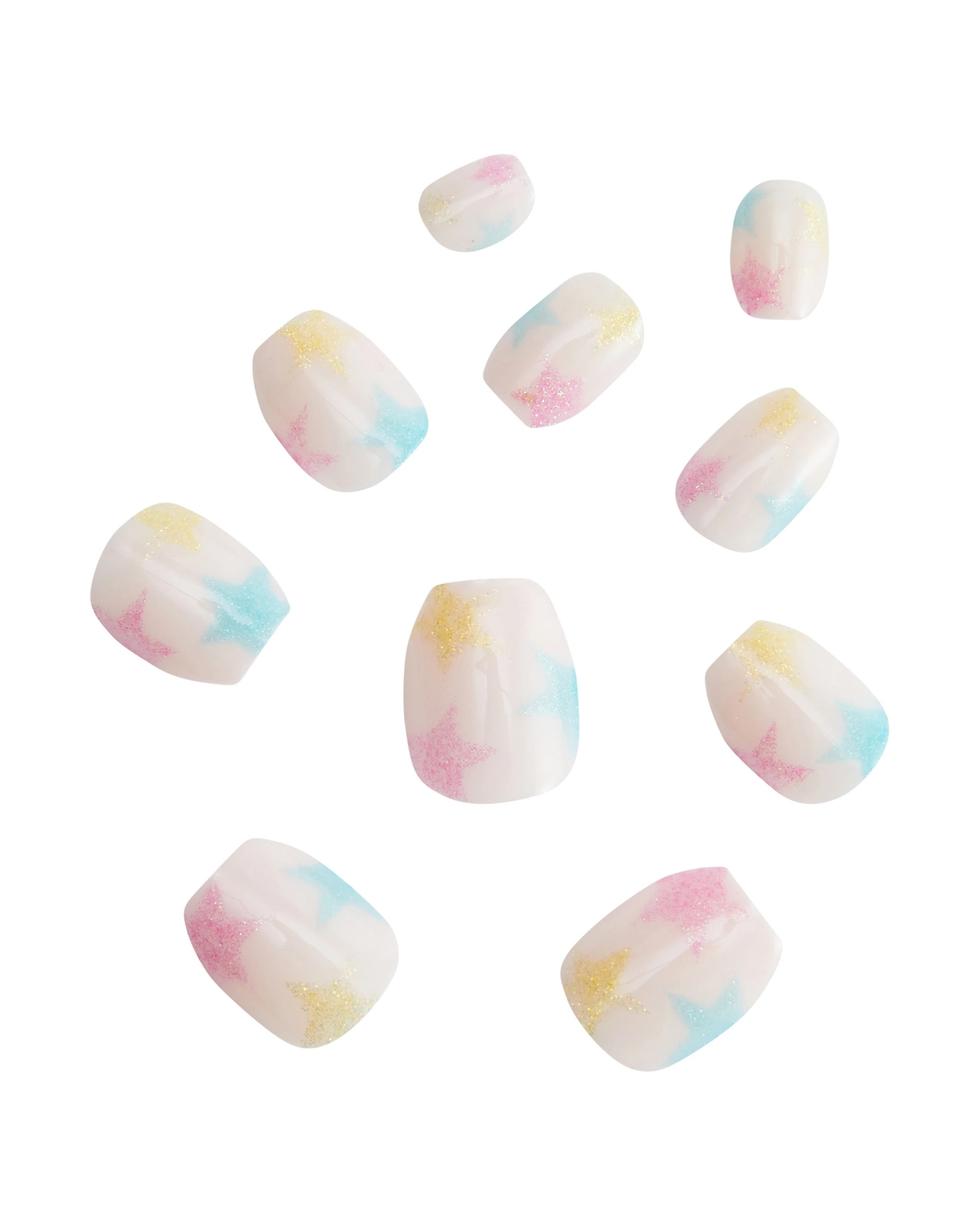 2 OXX Junior 24 Pack Kids Pre-Glued Stick-On Nails - Ballerina Glitter Stars, 2 of 4