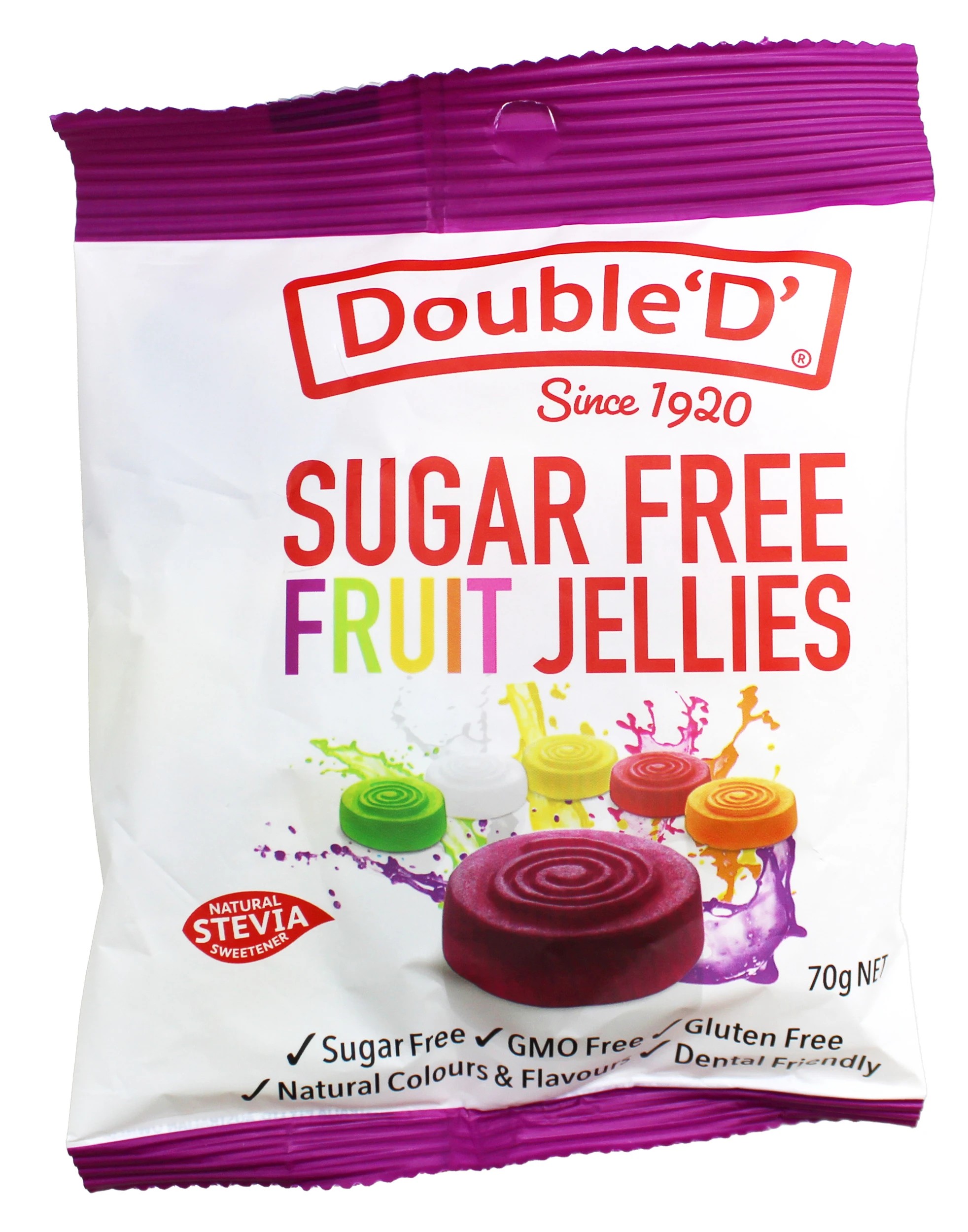 1 Double 'D' Sugar Free Fruit Jellies 70g, 1 of 2