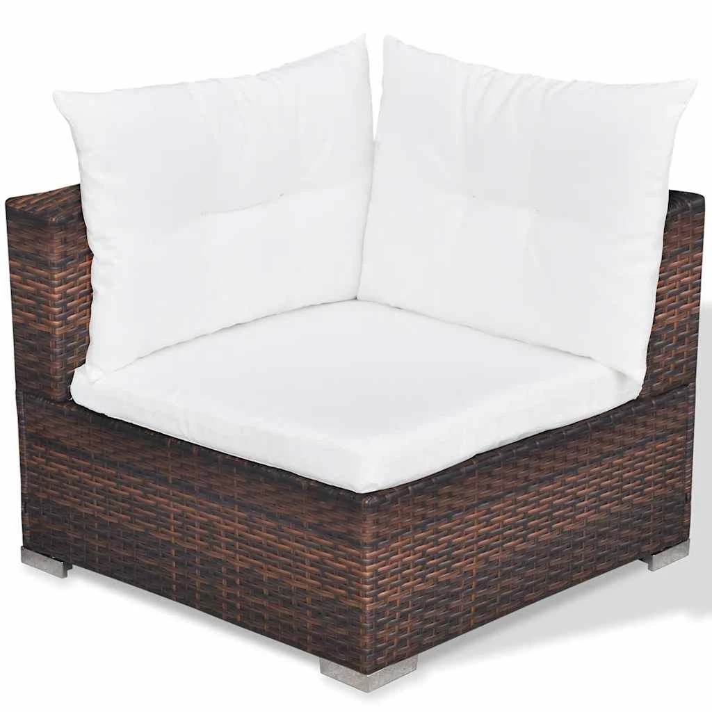 9 Vidaxl 6 Piece Garden Lounge Set With Cushions Poly Rattan - Brown, 9 of 10