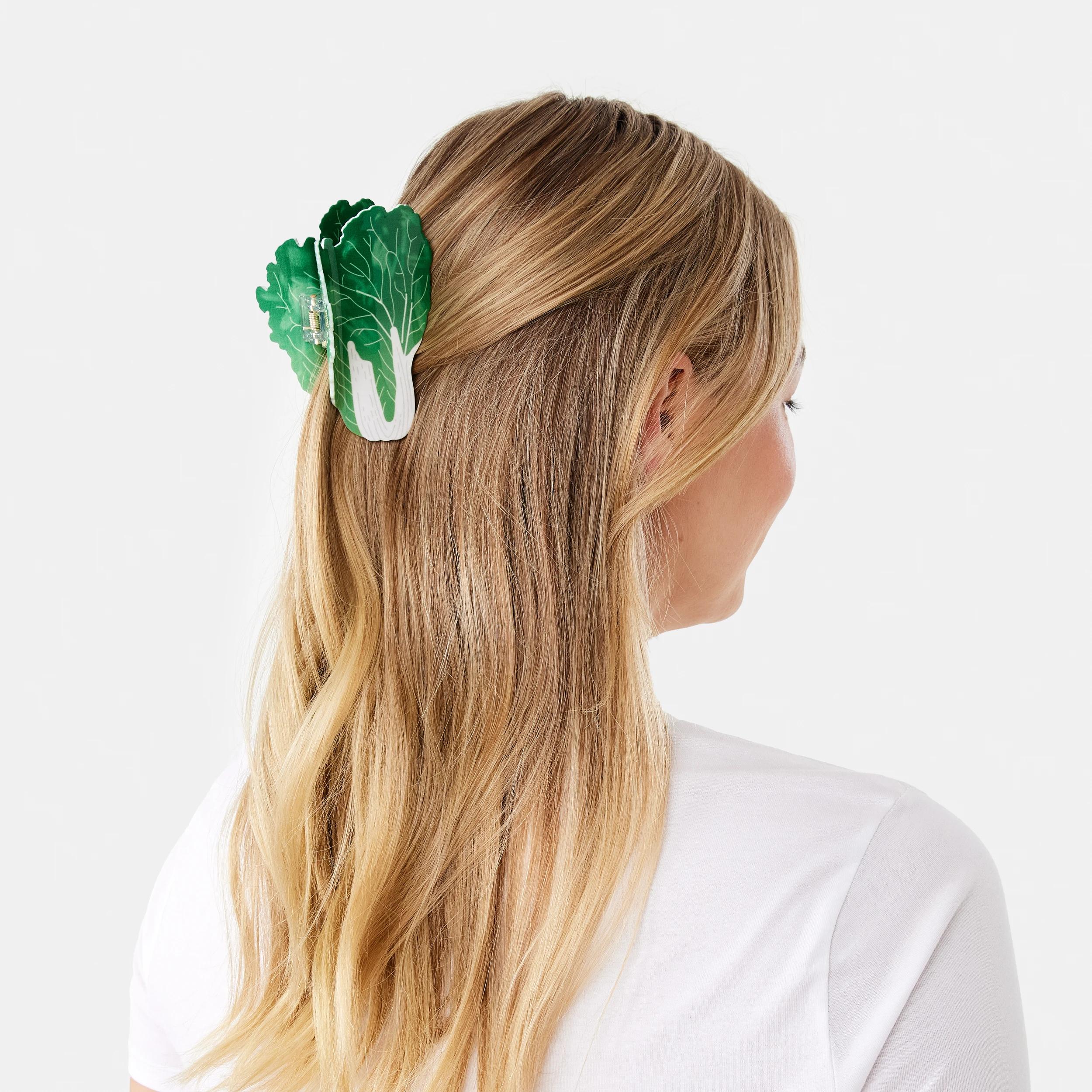 3 Green Bok Choy Claw Hair Clip Green1, 3 of 4