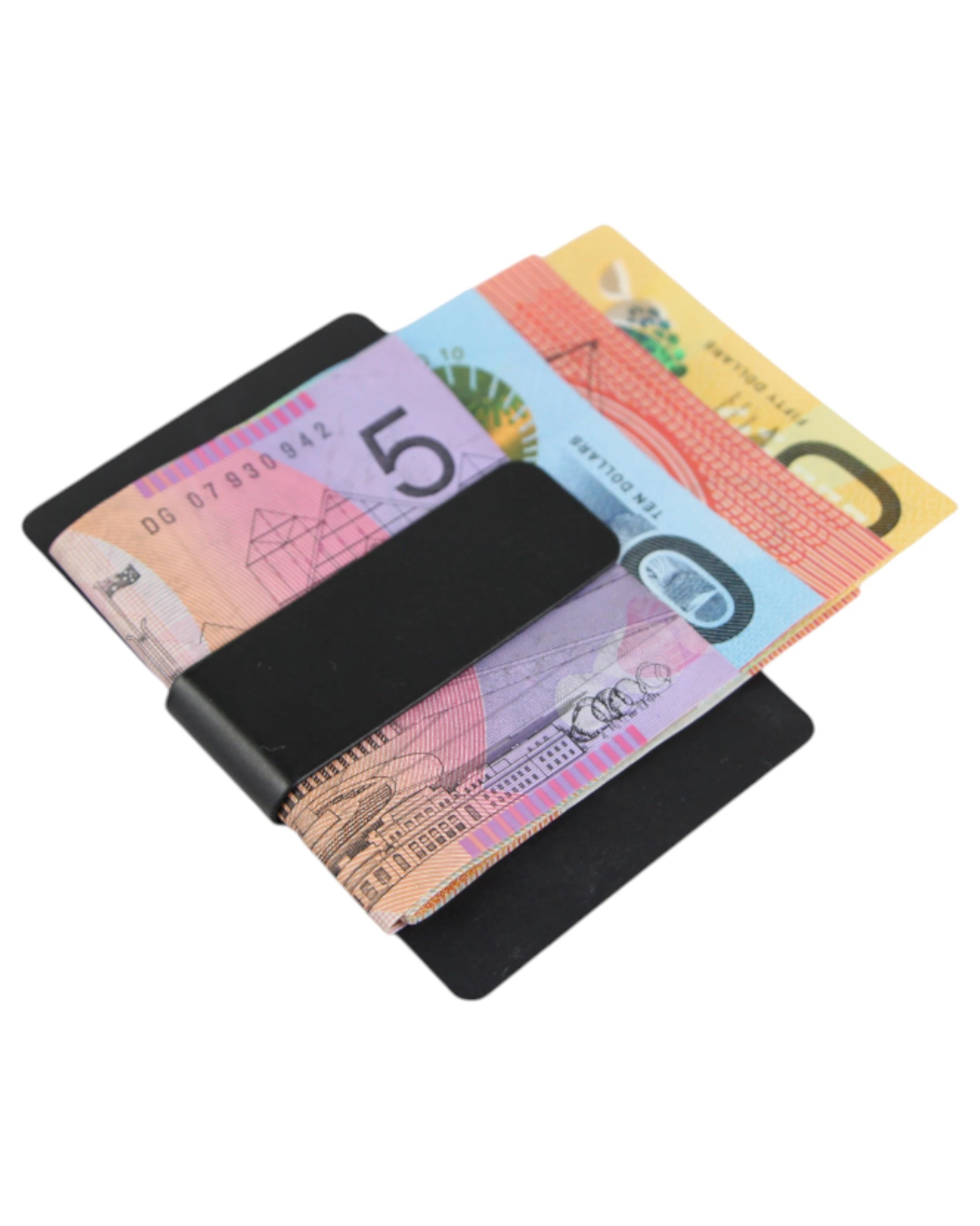 2 Zasel Mens 2cms Wide Solid Money Clip - Black - Black, 2 of 3