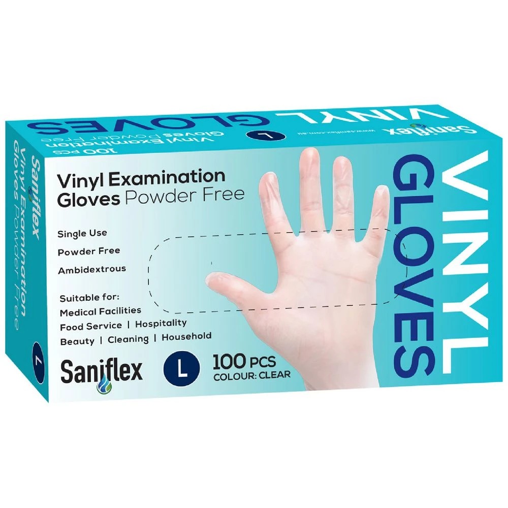 1 Disposable Vinyl Powder Free Glove Large 100 Pack Clear, 1 of 1