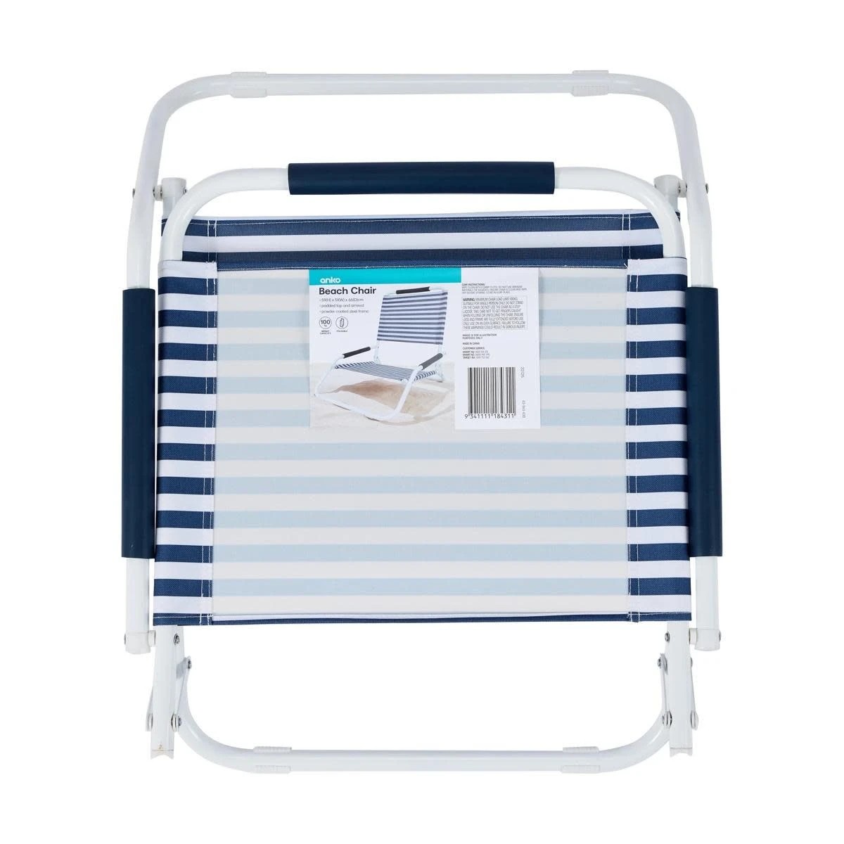 8 Beach Chair - Blue Stripe, 8 of 8