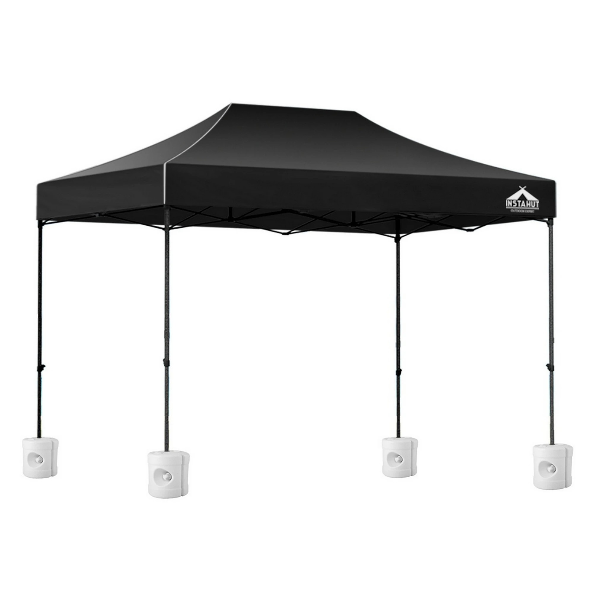 1 Instahut Gazebo Pop Up 3x4.5m w/Base Podx4 Marquee Folding Outdoor Wedding Camping Tent Shade Canopy - Black - Black, 1 of 6