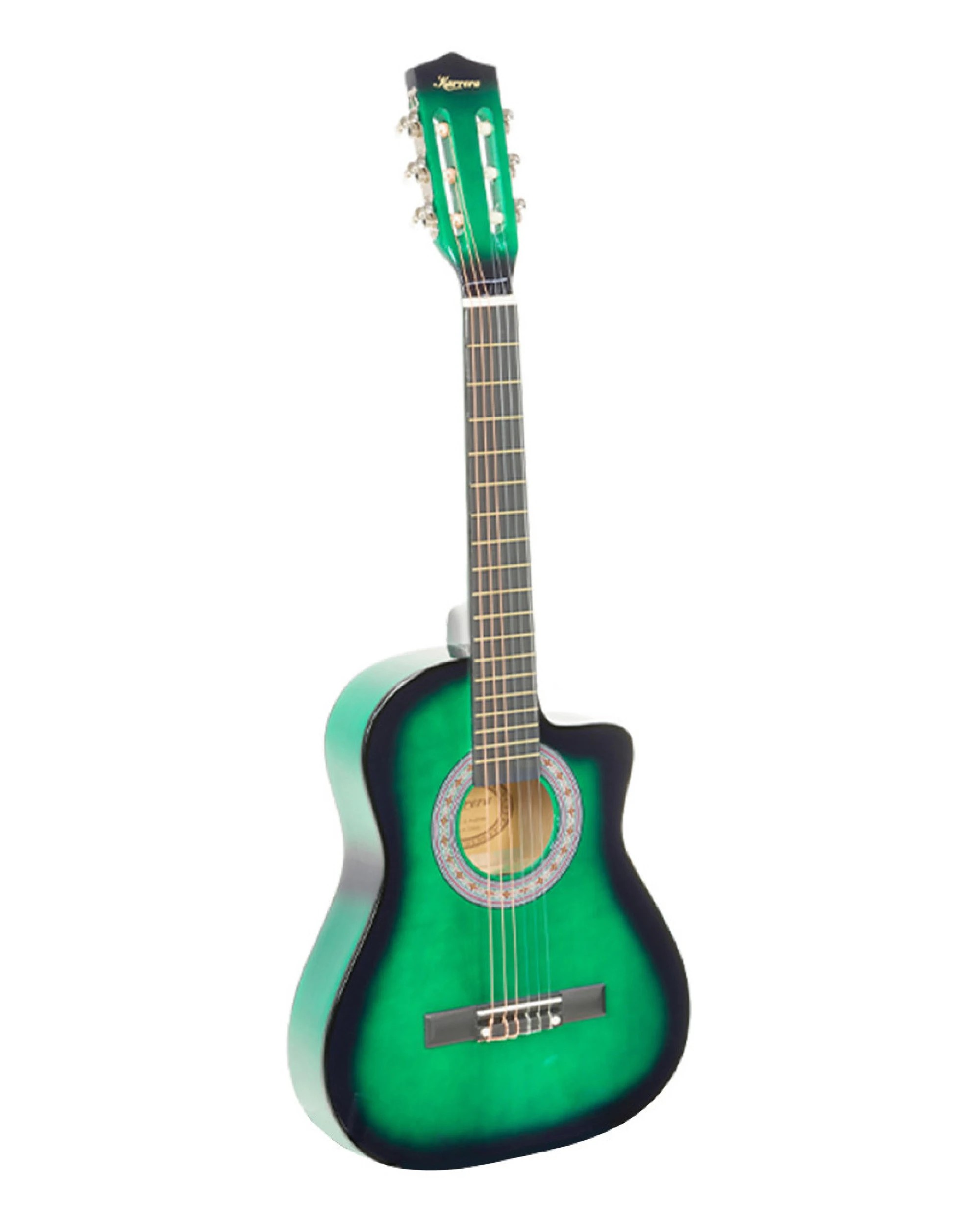 1 Karrera Childrens Acoustic Cutaway Wooden Strings Guitar Ideal Kids Gift Half Size Musical Instrument, 1 of 4