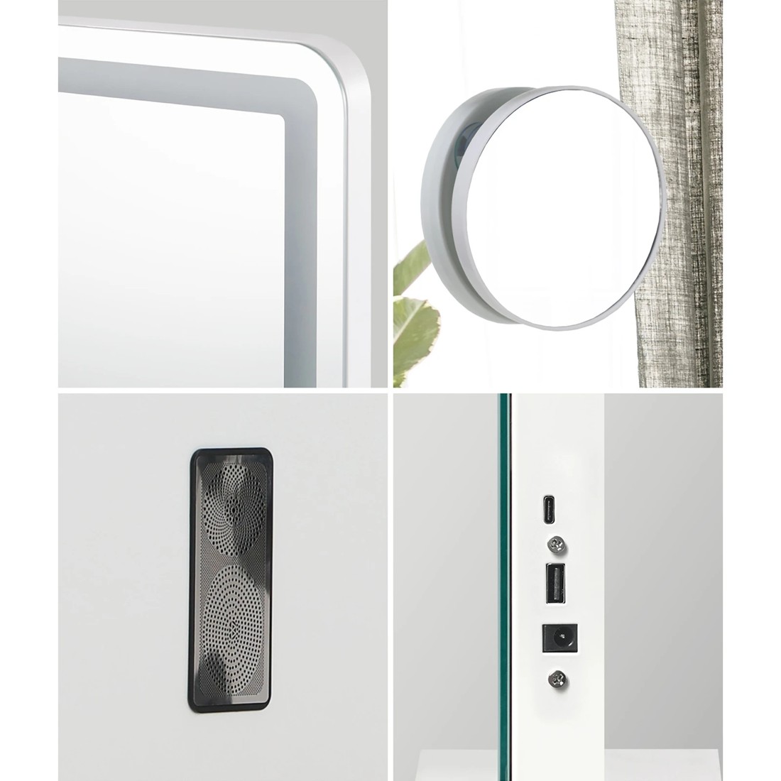 3 Oikiture Bluetooth Hollywood Led Makeup Mirror 60x52cm Vanity Wall Mirrors
 - White, 3 of 7