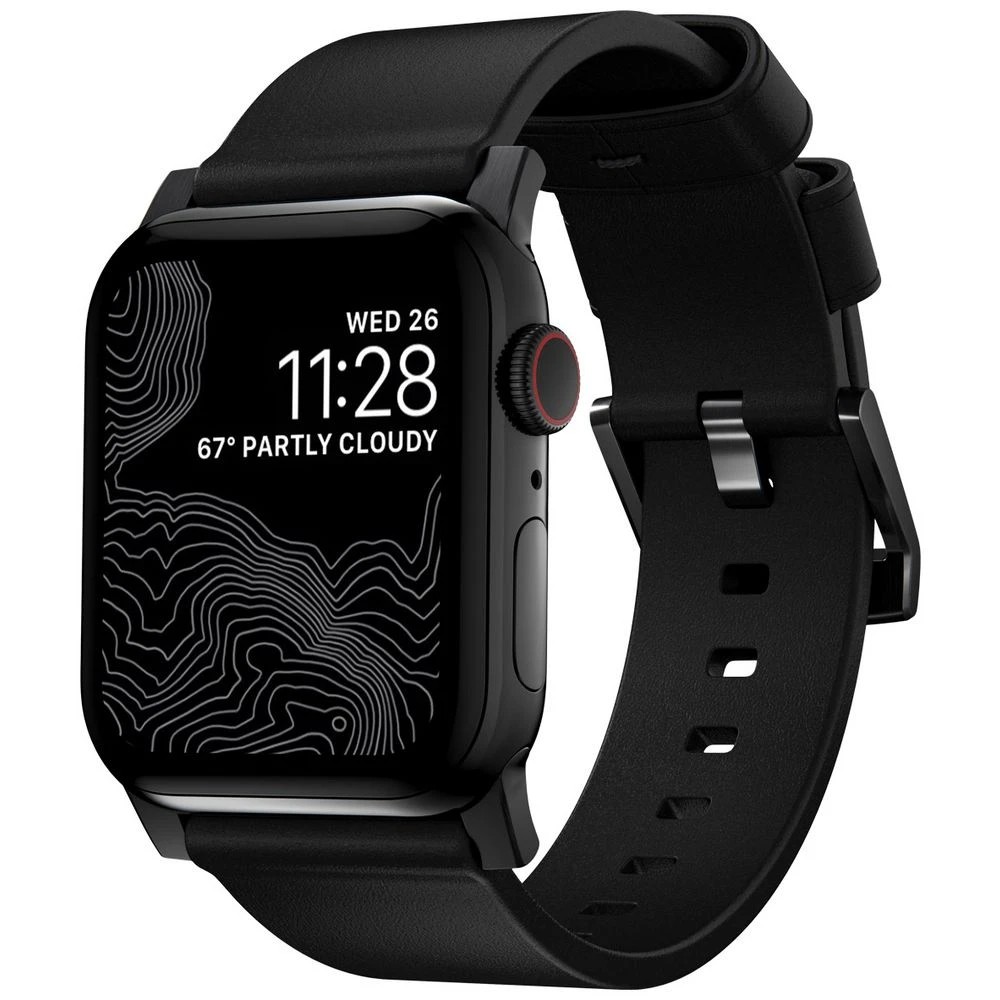 1 Nomad Apple Watch Band Leather 44-46mm Black, 1 of 4