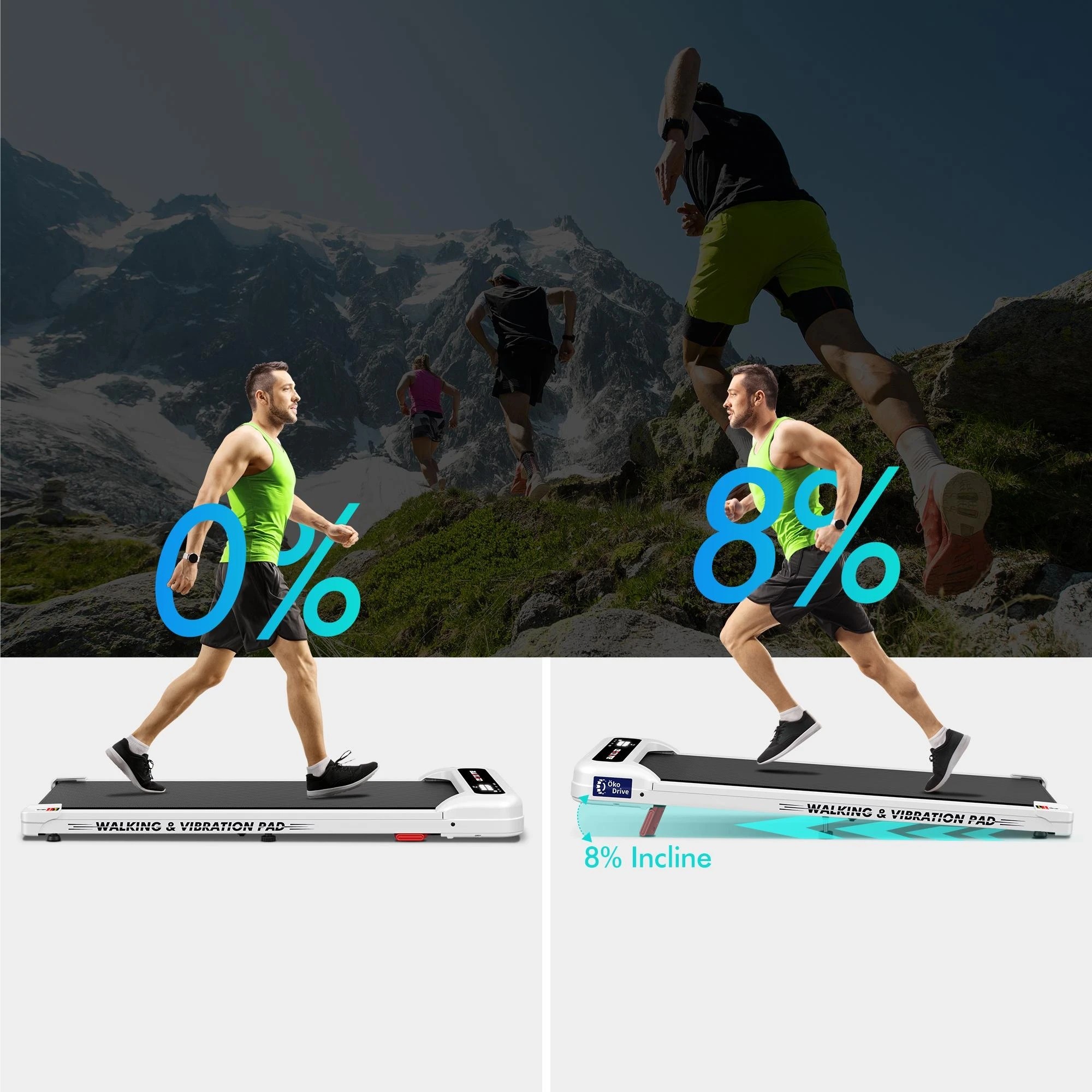 5 Black Lord Treadmill 4-in-1 Walking Vibration Pad Incline Magnetic Remote - White, 5 of 9