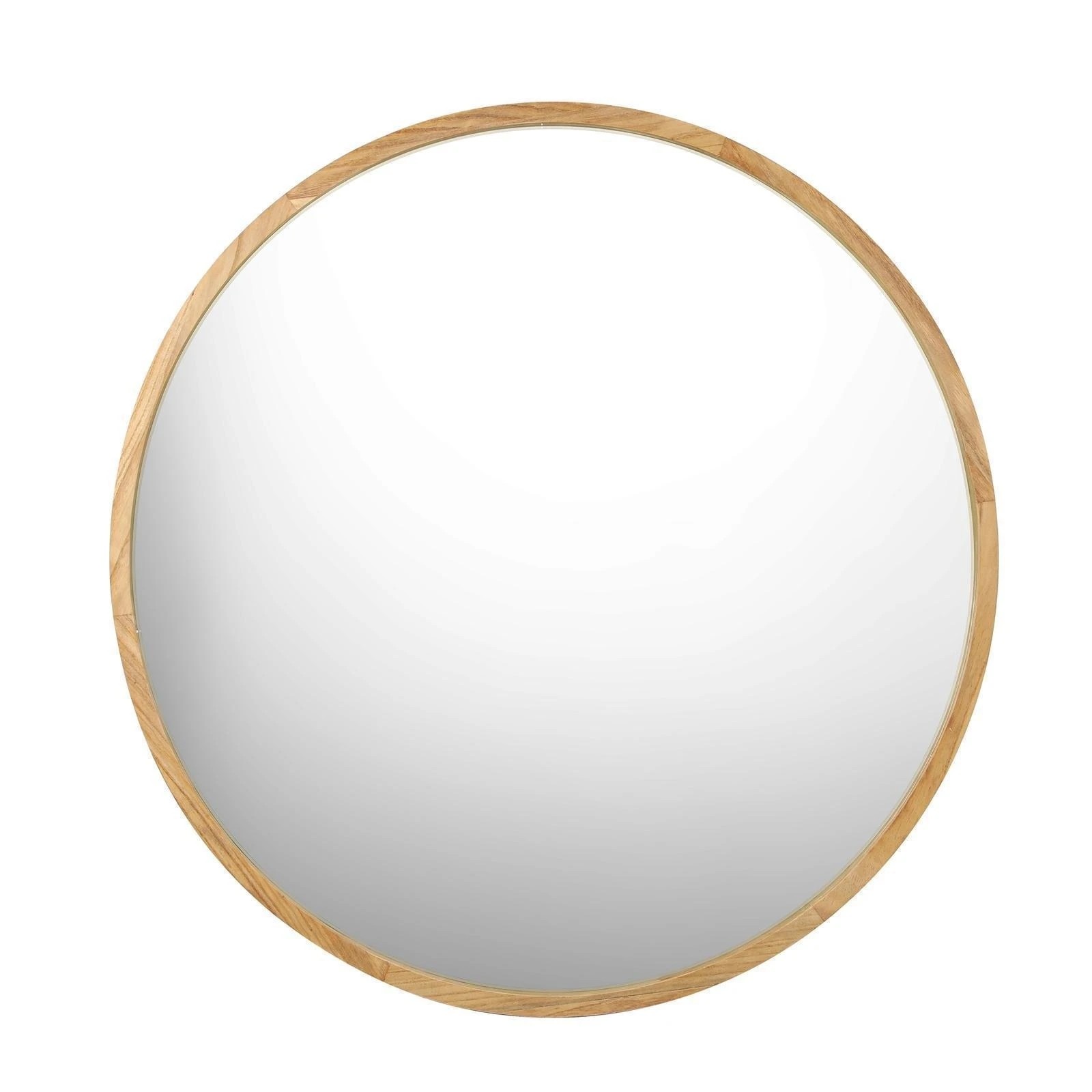 7 Oikiture Wall Mirrors Round 70cm Makeup Mirror Vanity Home Decor Wooden
 - Natural, 7 of 9