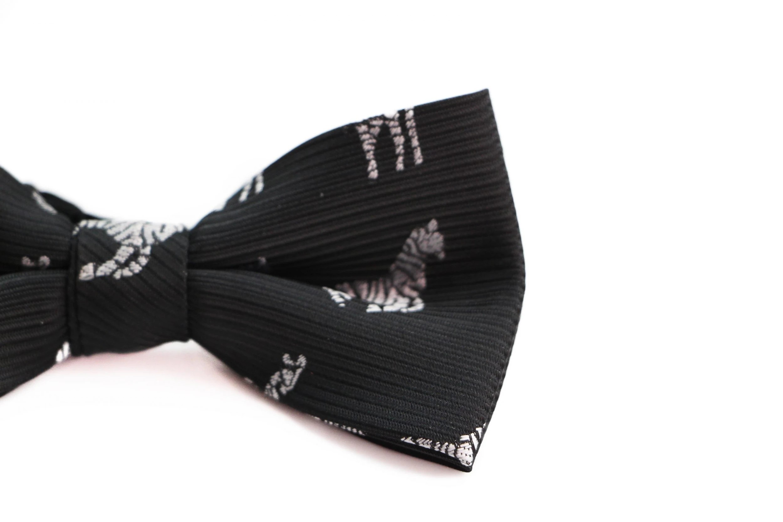 3 Zasel Boys Black With Silver Zebras Patterned Cotton Bow Tie - Multi, 3 of 6