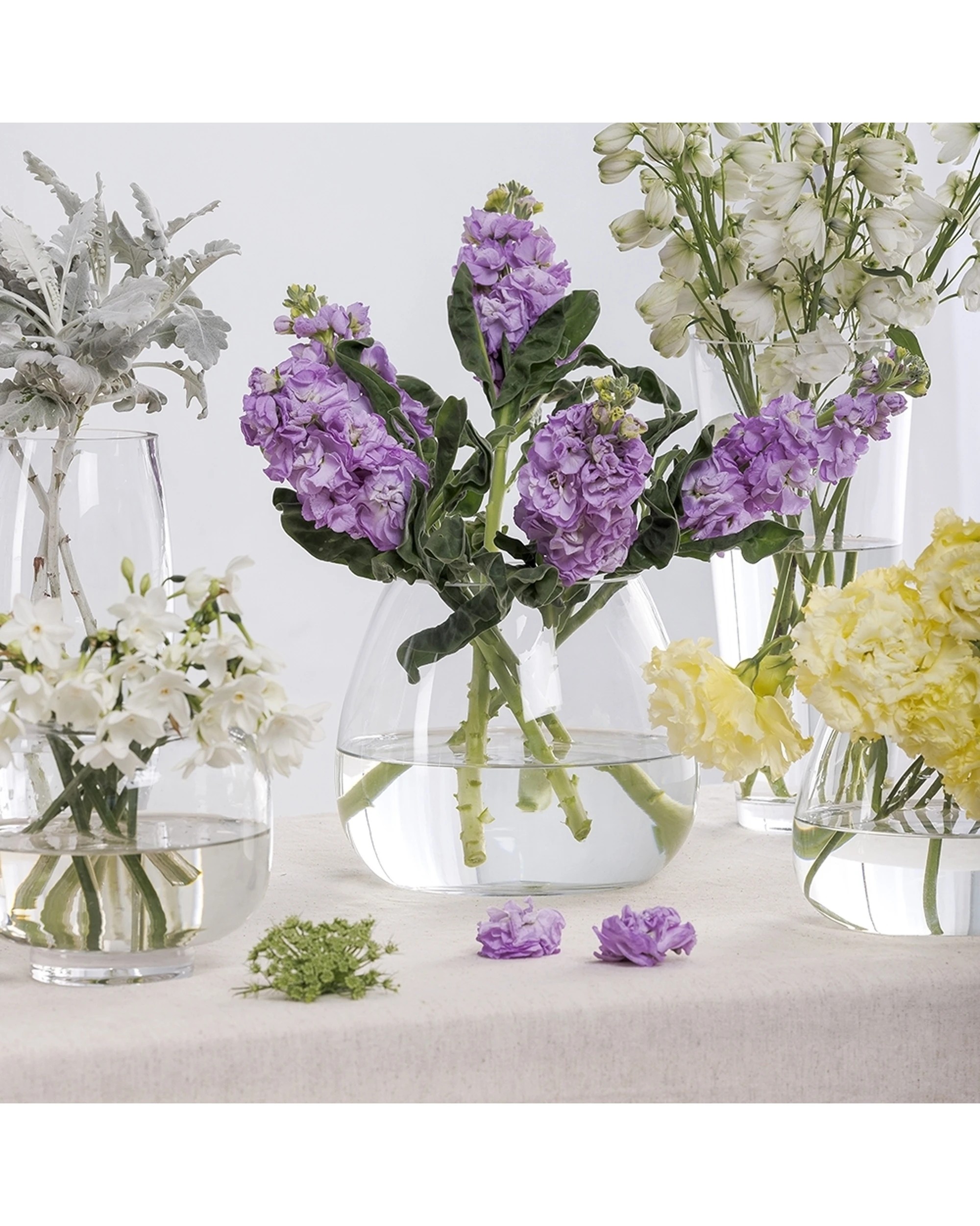 4 Ecology Fleur Conical Glass Vase Decorative Flower Vessel 30cm Glass - Clear, 4 of 4