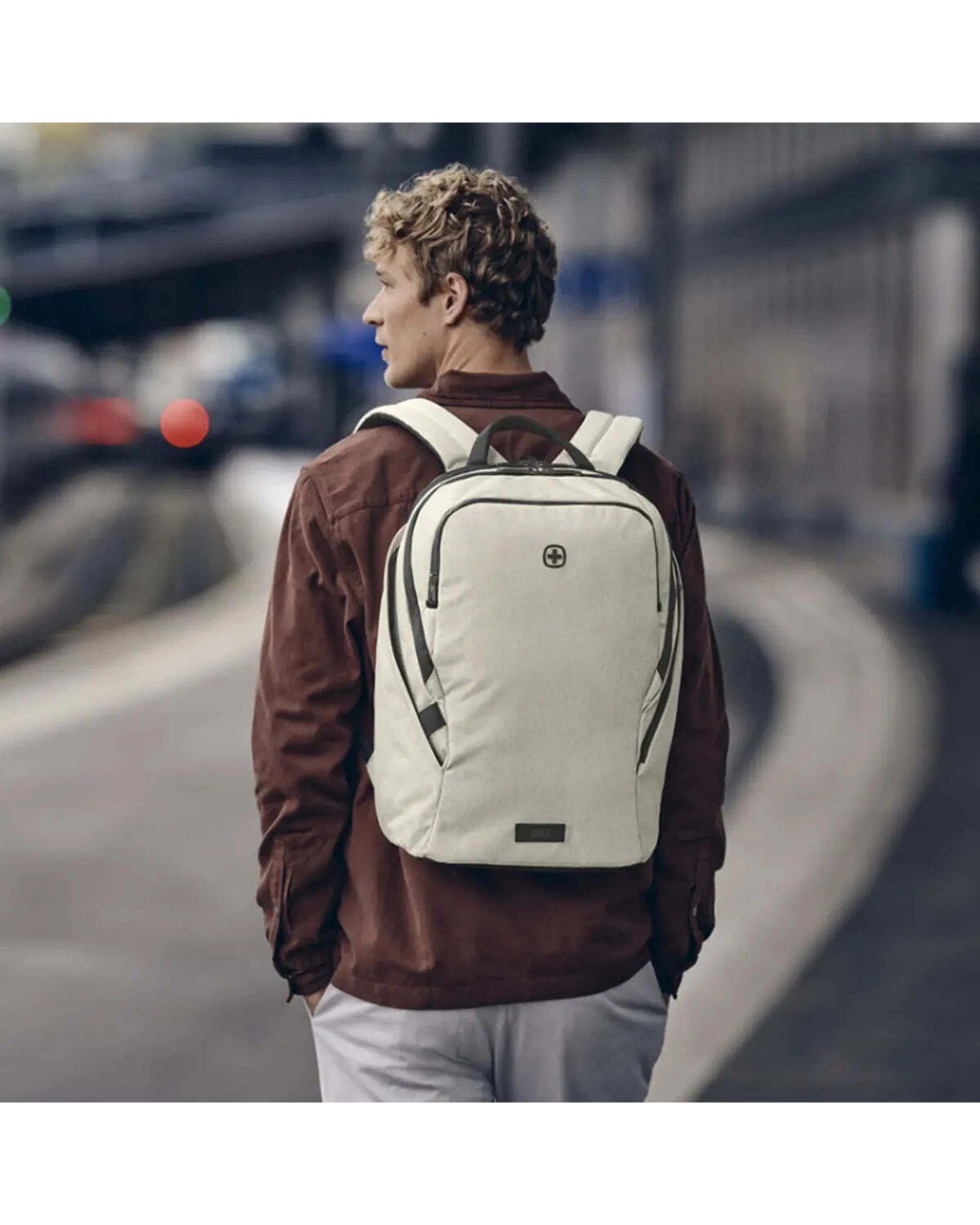 8 Wenger MX Light 16in Laptop Backpack With Tablet Pocket SmartOrg Organiser 21L Sand - White, 8 of 8