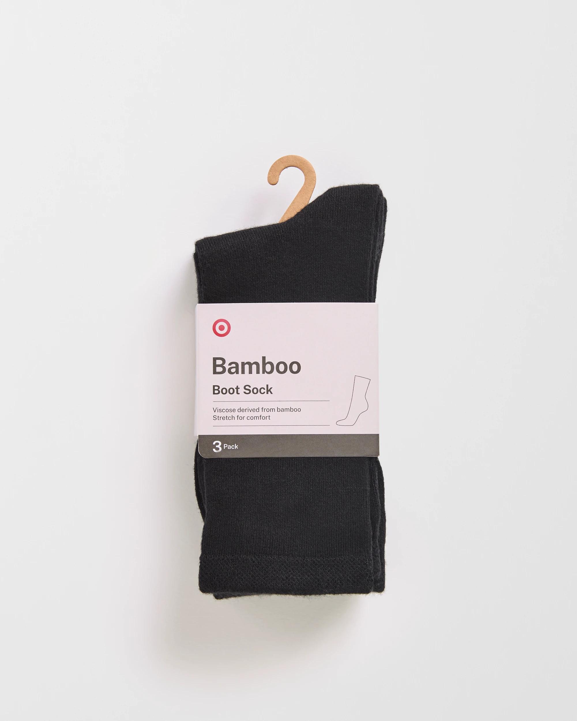 6 Target Woman 3 Pack Bamboo Crew Socks BLACK, 6 of 6