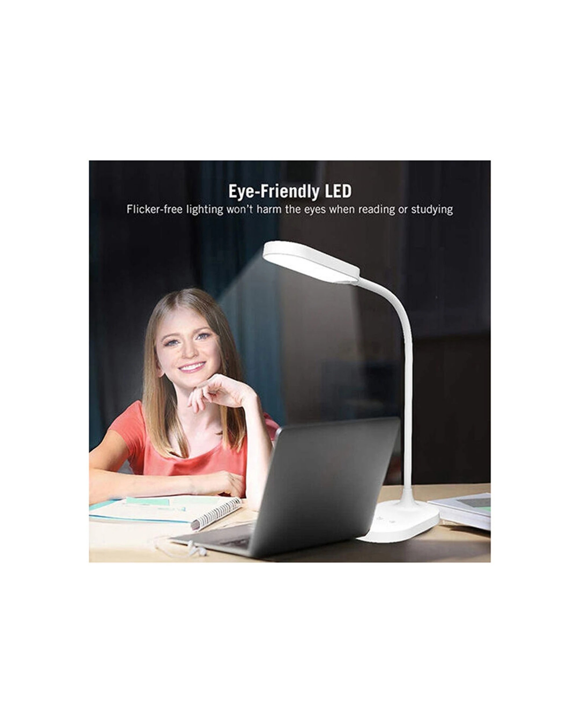 5 Sansai USB-C Rechargeable LED Desk Lamp Adjustable Brightness Colour - White, 5 of 5