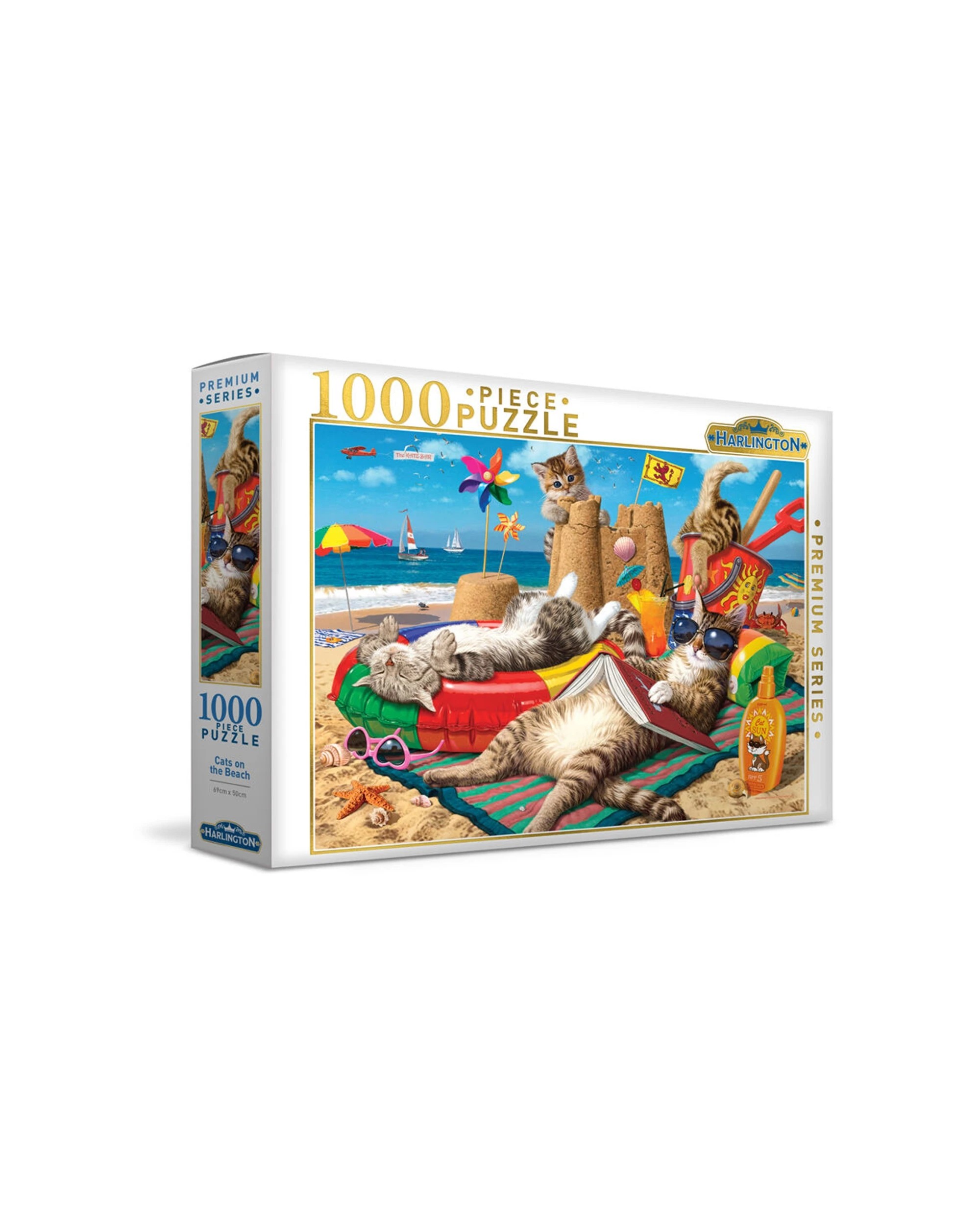 1 Harlington 1000pc Jigsaw Puzzle Cats On The Beach Kids Child Animal Puzzle - Assorted, 1 of 1