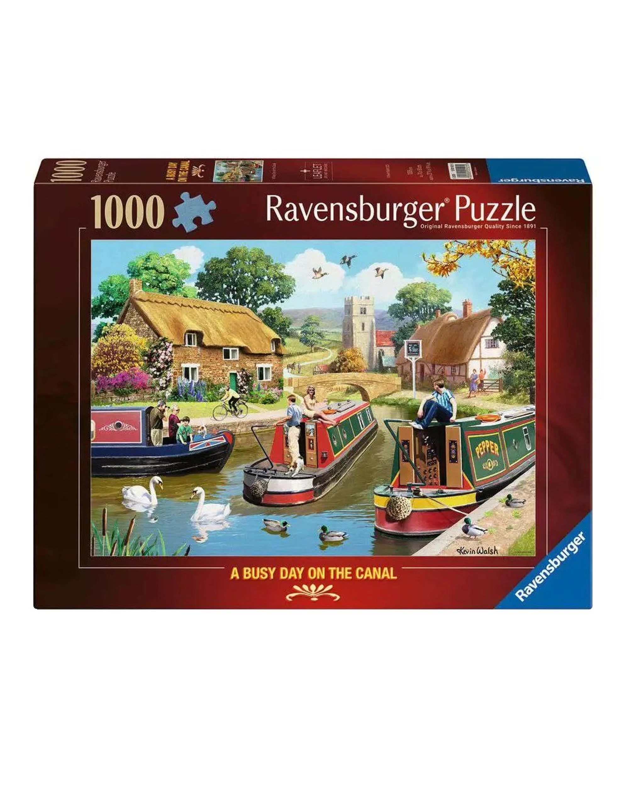 1 Ravensburger A Busy Day on the Canal 1000 Piece Jigsaw Puzzle, 1 of 2