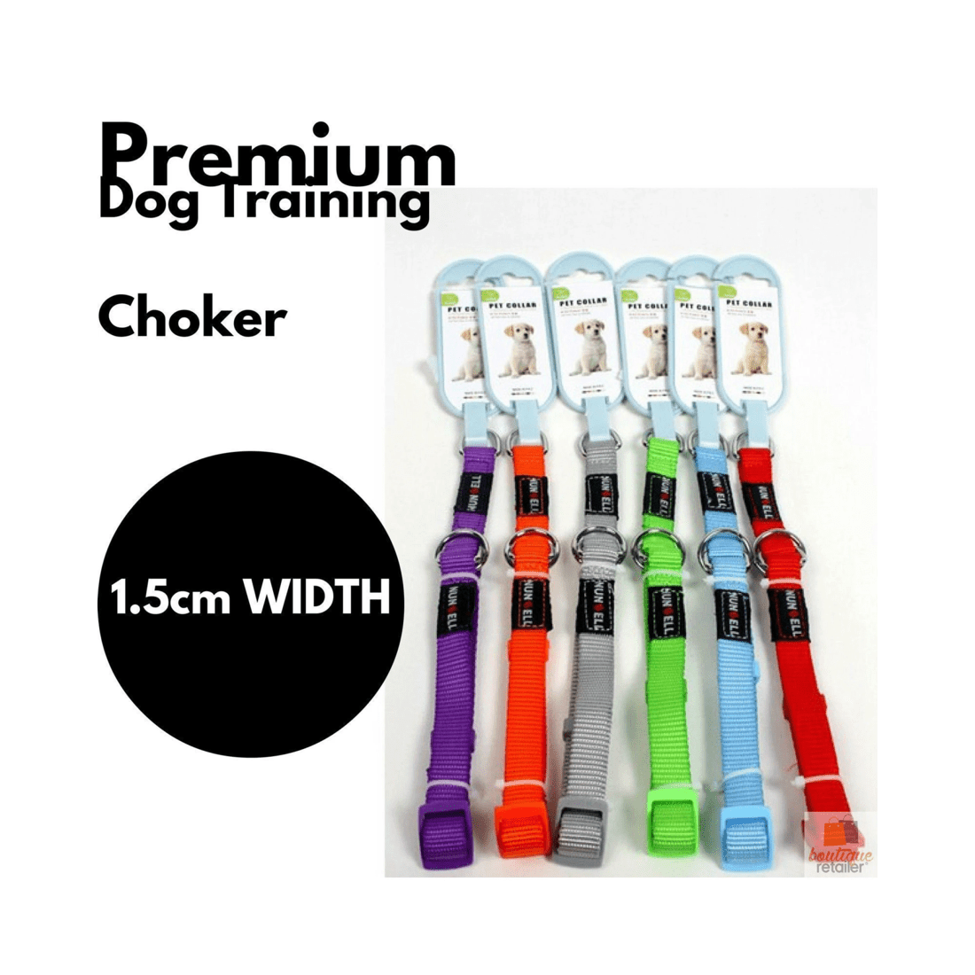 2 BR Pets DOG TRAINING CHOKER Collar Martingale Adjustable Lead 1.5cm Width, 2 of 2