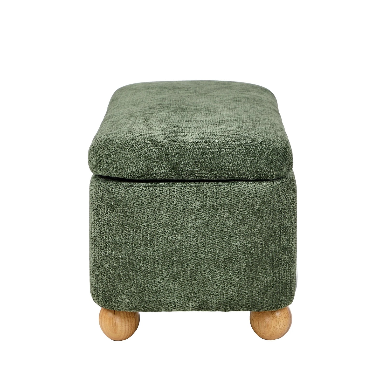 6 Oikiture Storage Ottoman Couch Bench Ball Feet Chenille - Green, 6 of 7