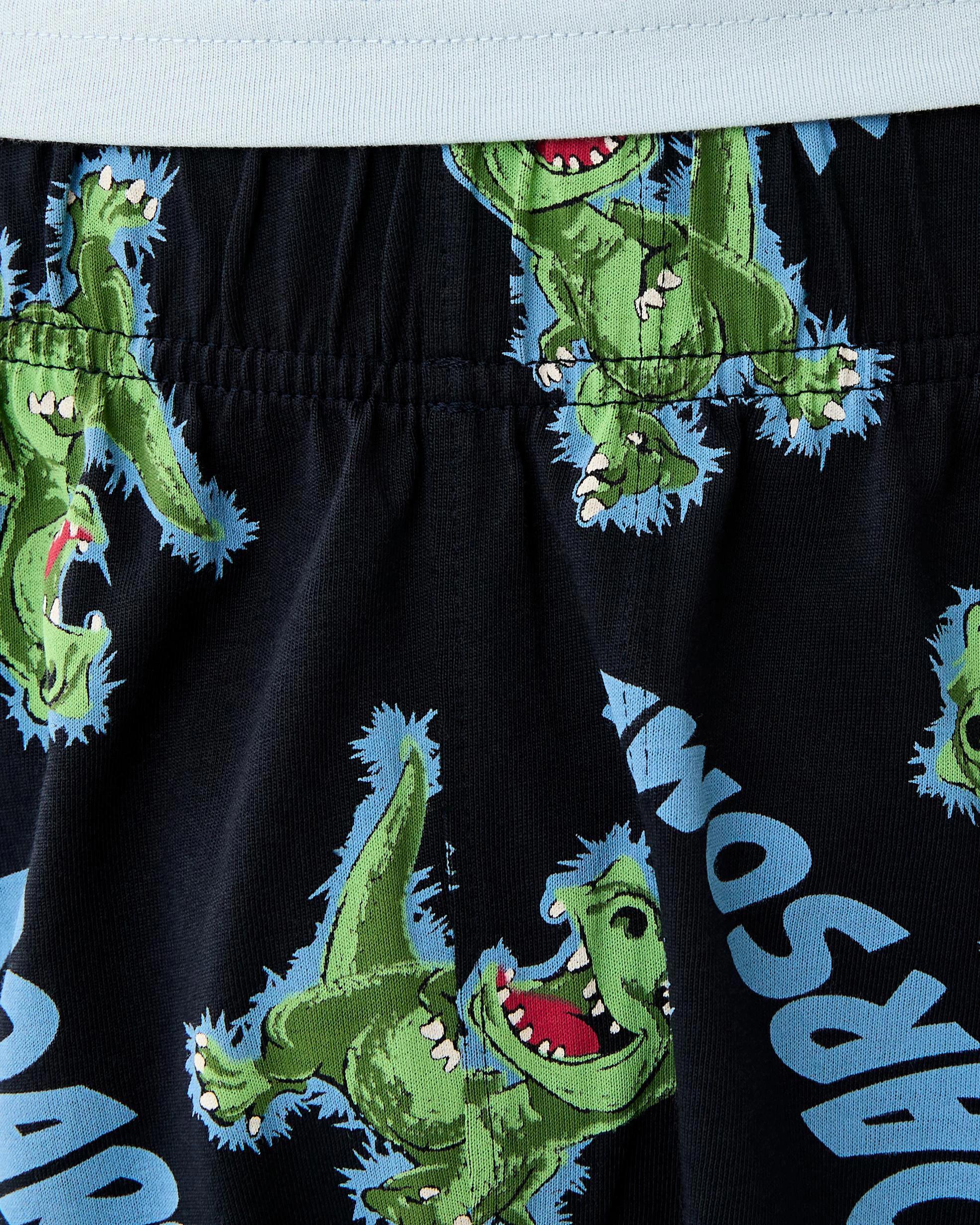 6 Short Sleeve Knit Short Mini Me Pyjama Set Dadosaurus, 6 of 9