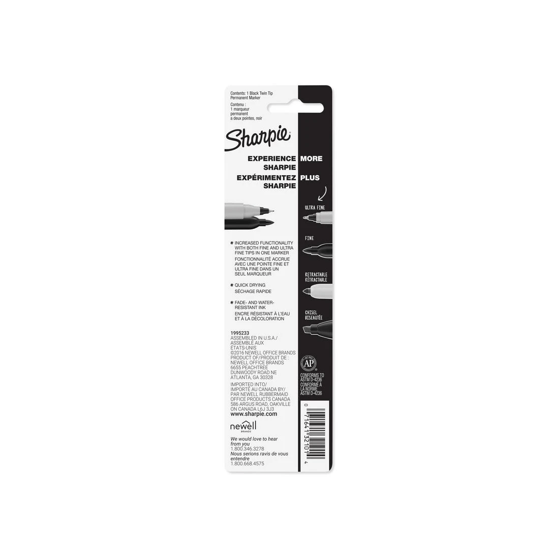 4 Sharpie Twin Tip Permanent Marker Black, 4 of 4