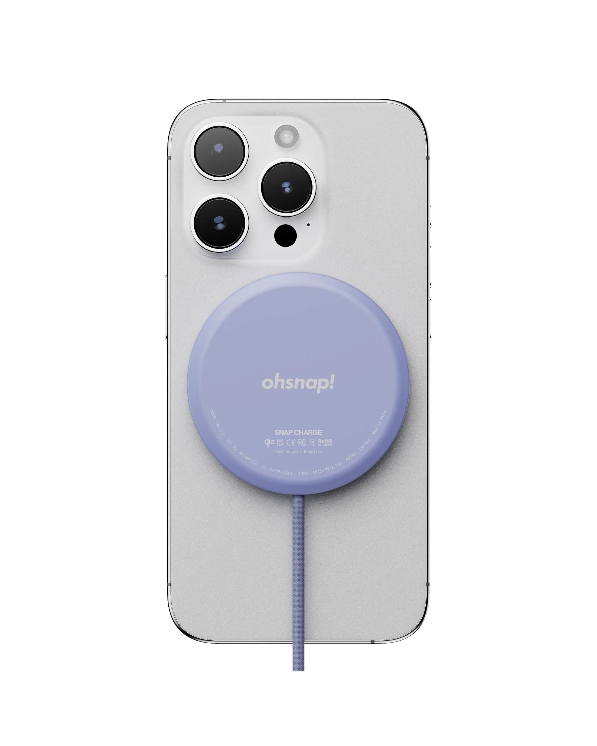 5 Ohsnap Snap Charge Qi2 Magnetic Auto Aligning Wireless Charger - Orchid Slap, 5 of 5
