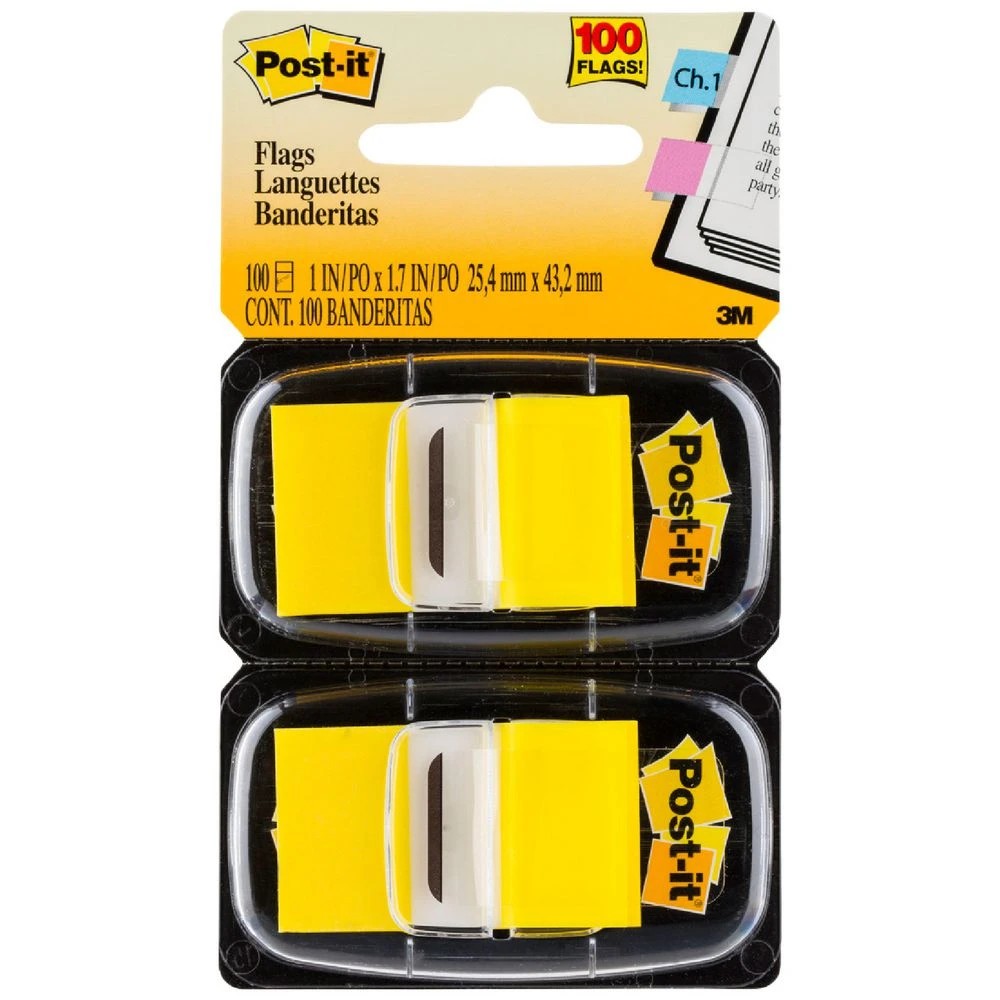 1 Post-it Flags 25x43mm Yellow 2 Pack, 1 of 7