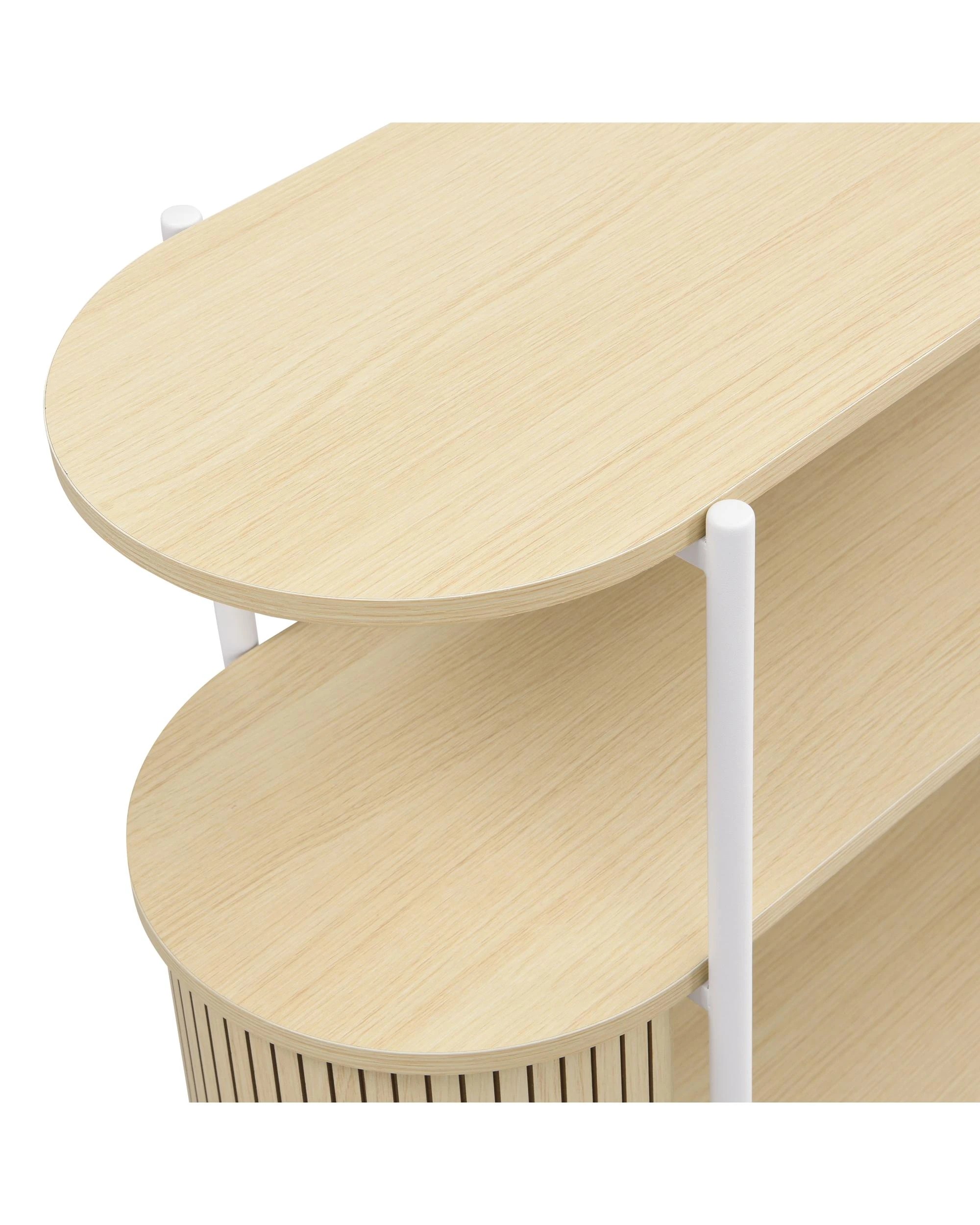 7 Kodu Console Storage 2 Tier Light Oak - White, 7 of 9