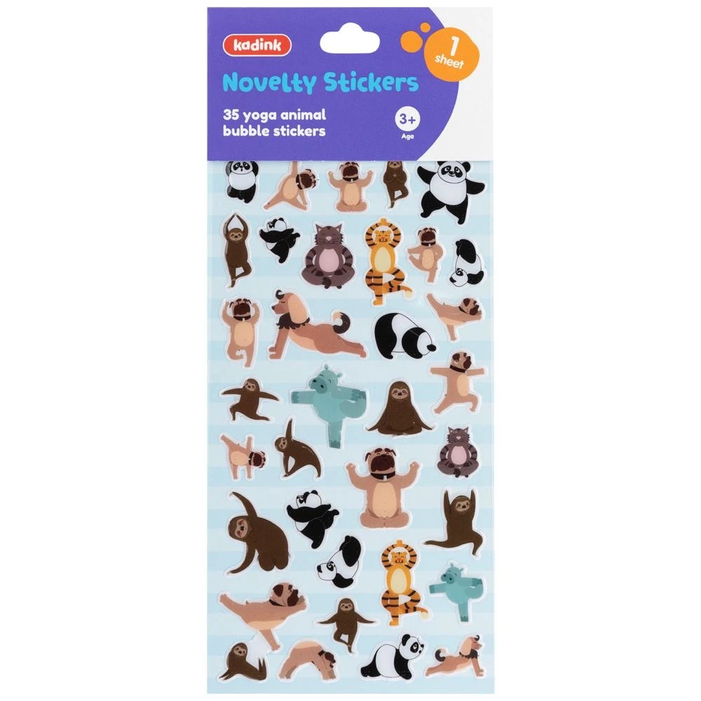 1 Kadink Bubble Sticker Sheet Yoga Animals Design, 1 of 1