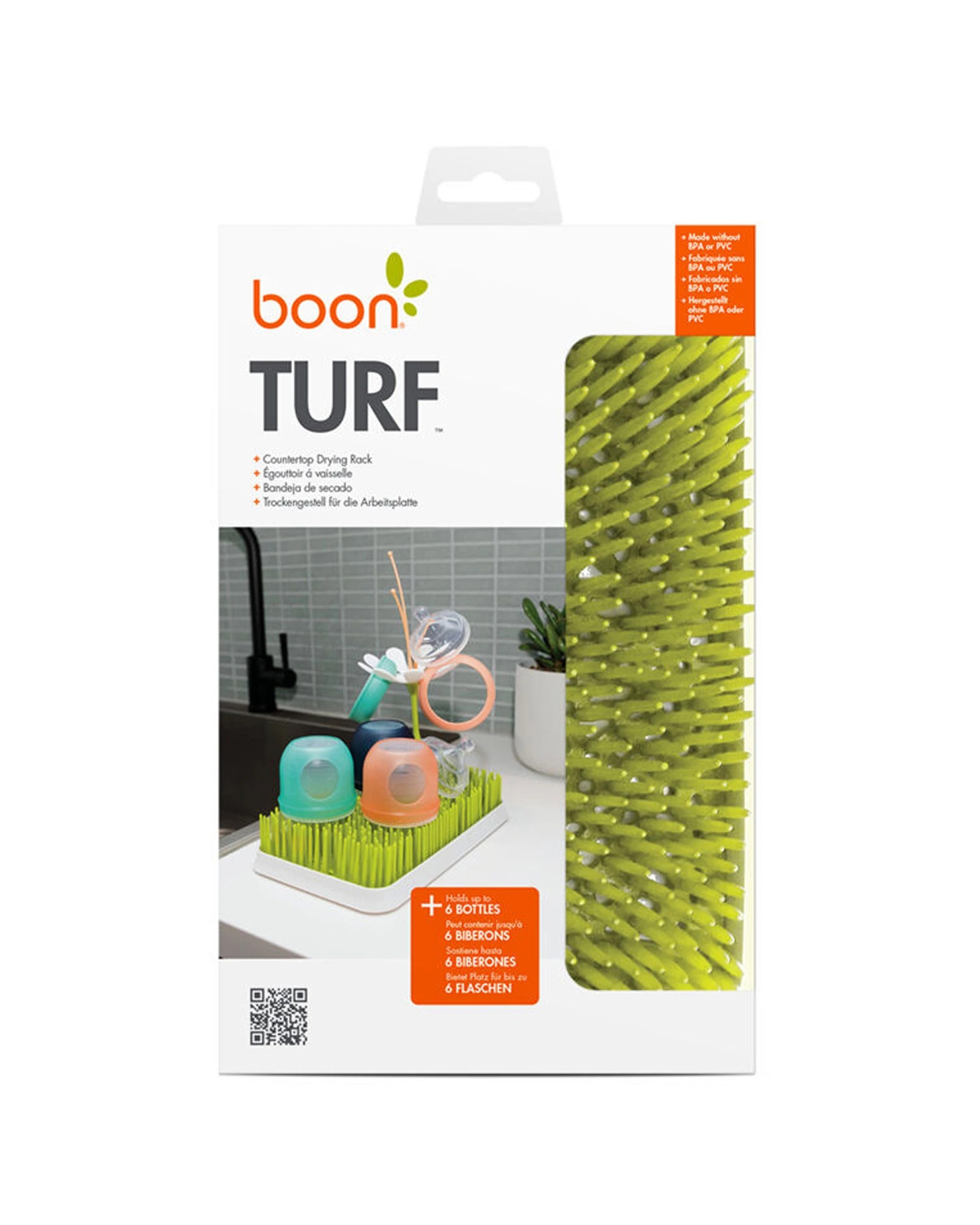 2 Boon Turf Counter Top Dish Bottle Drying Rack 2PK 17x27cm - Green, 2 of 6