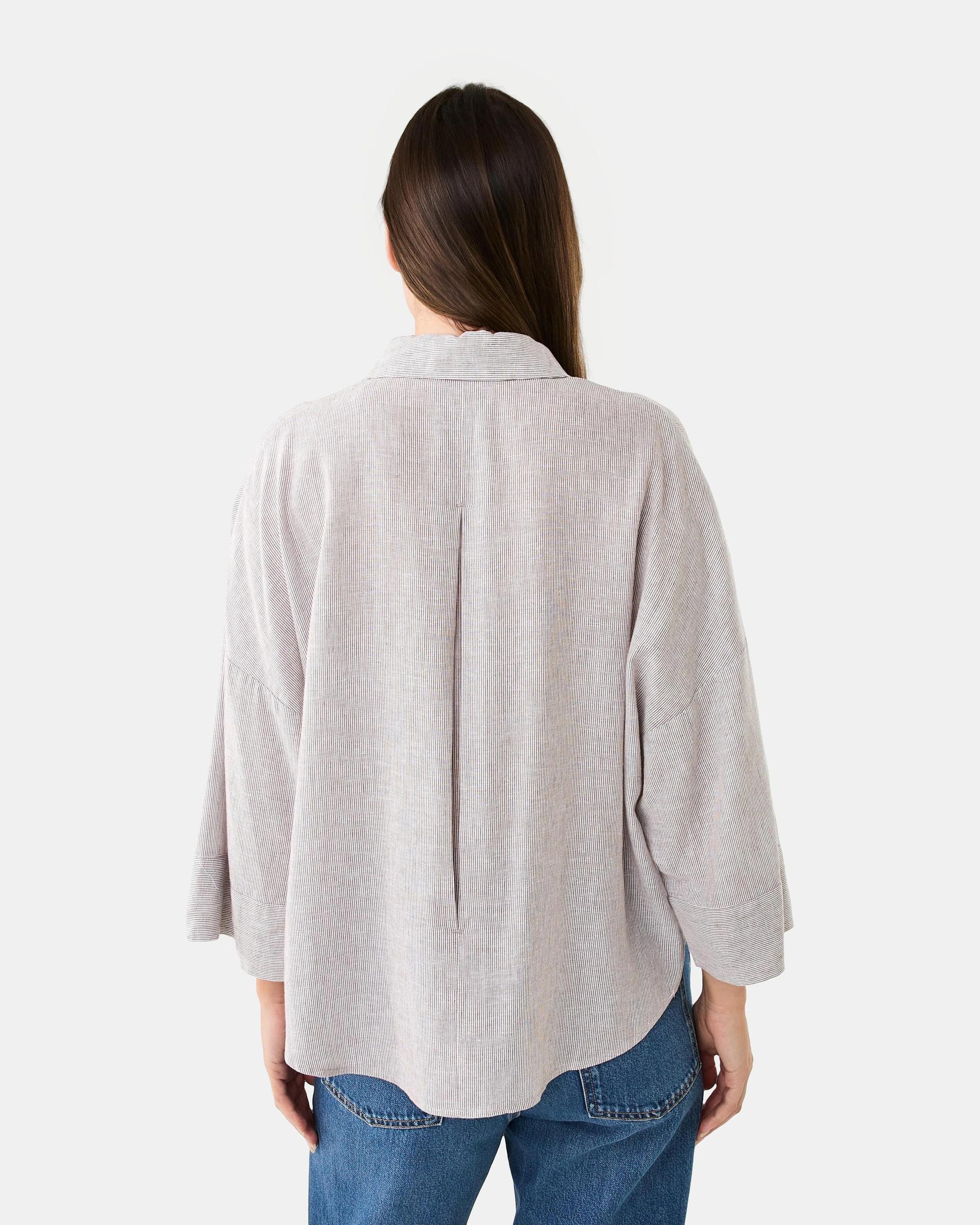 3 Long Sleeve V-Neck Dolman Shirt Strp Coco, 3 of 8