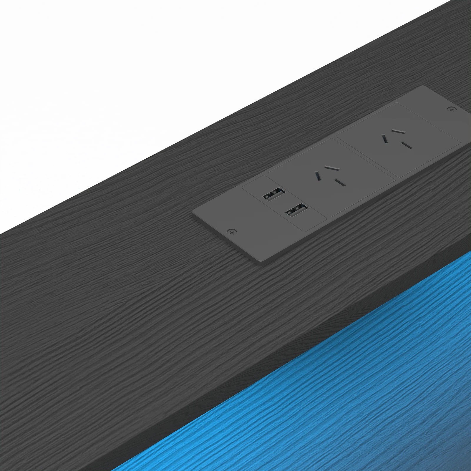 8 Advwin 137cm Black Computer Desk With Led Lights Power Outlets Gaming Desk, 8 of 9